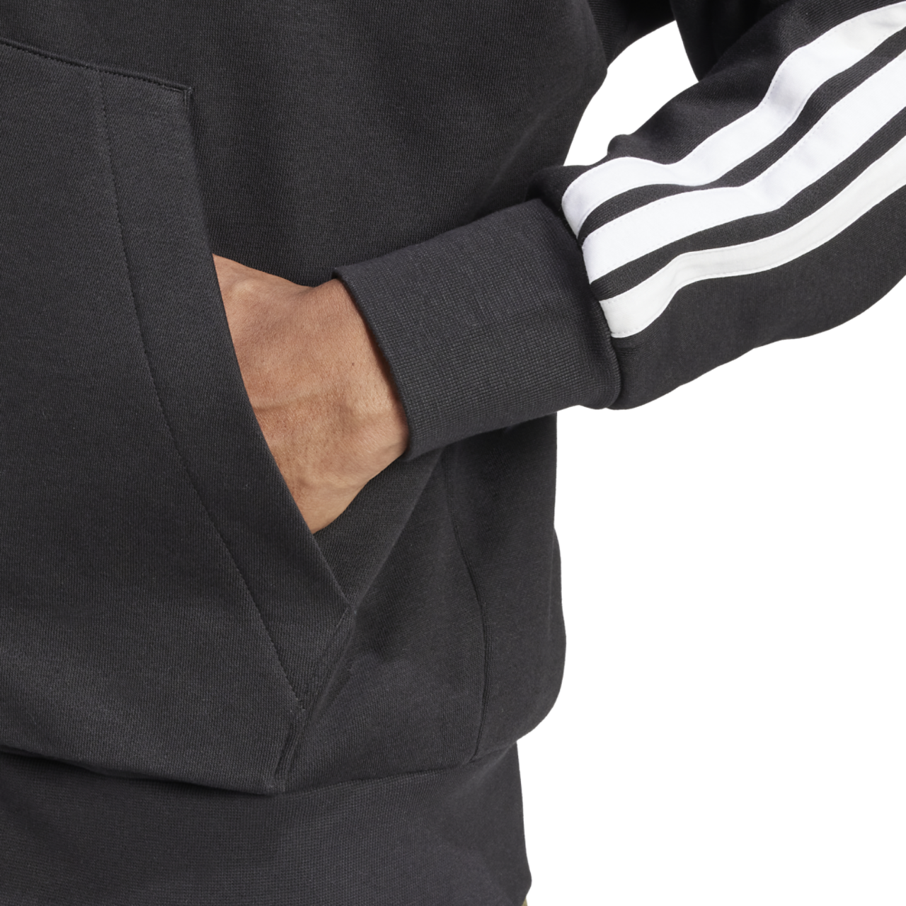 adidas Essentials 3-Stripes Fleece Hoodie Image 4 of 5. Tap to open photo gallery.