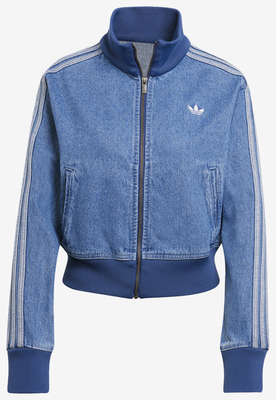 adidas Originals adicolor 3-Stripes Denim Track Top Image 5 of 5. Tap to open photo gallery.