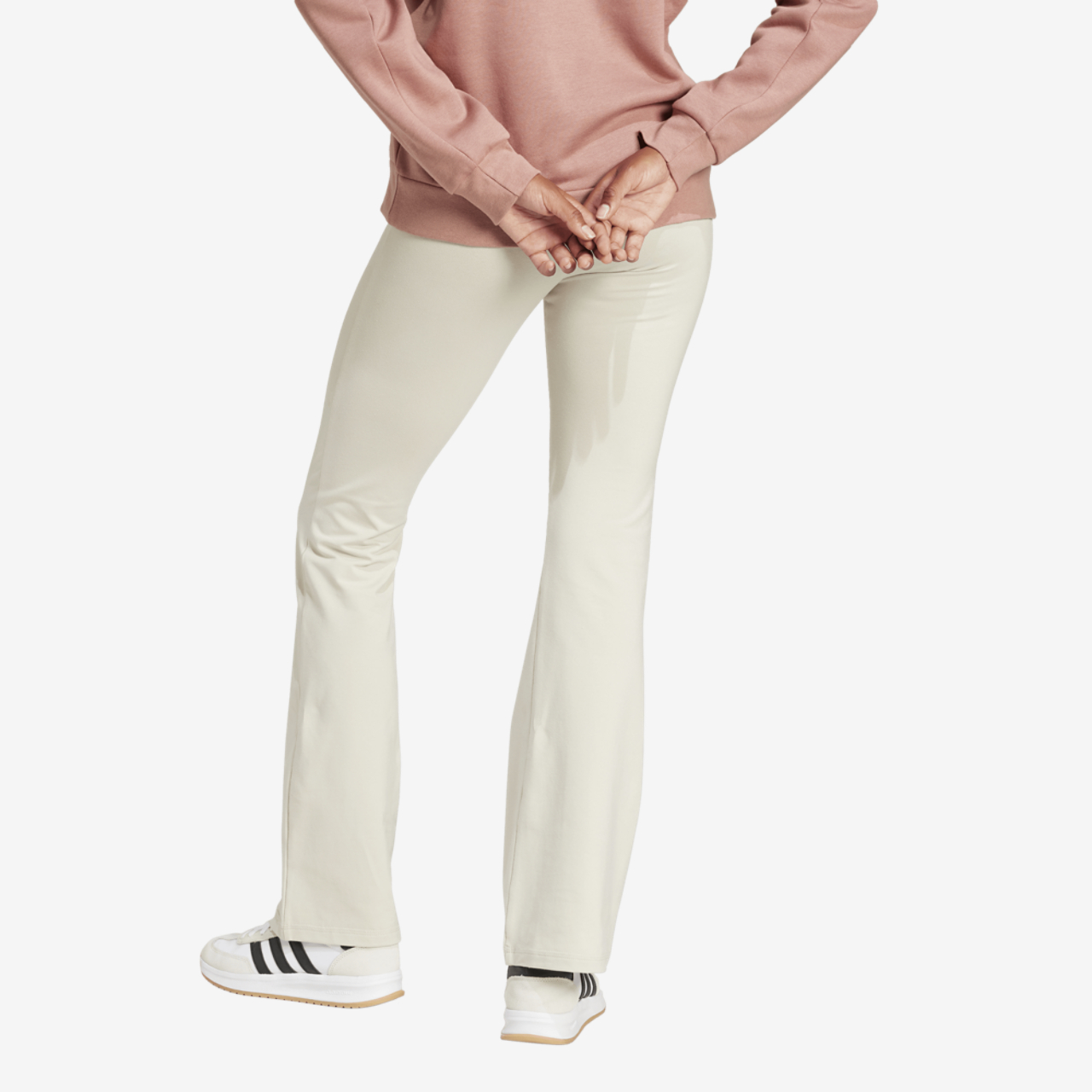 adidas Essentials Small Logo Flared Leggings Image 2 of 4. Tap to open photo gallery.