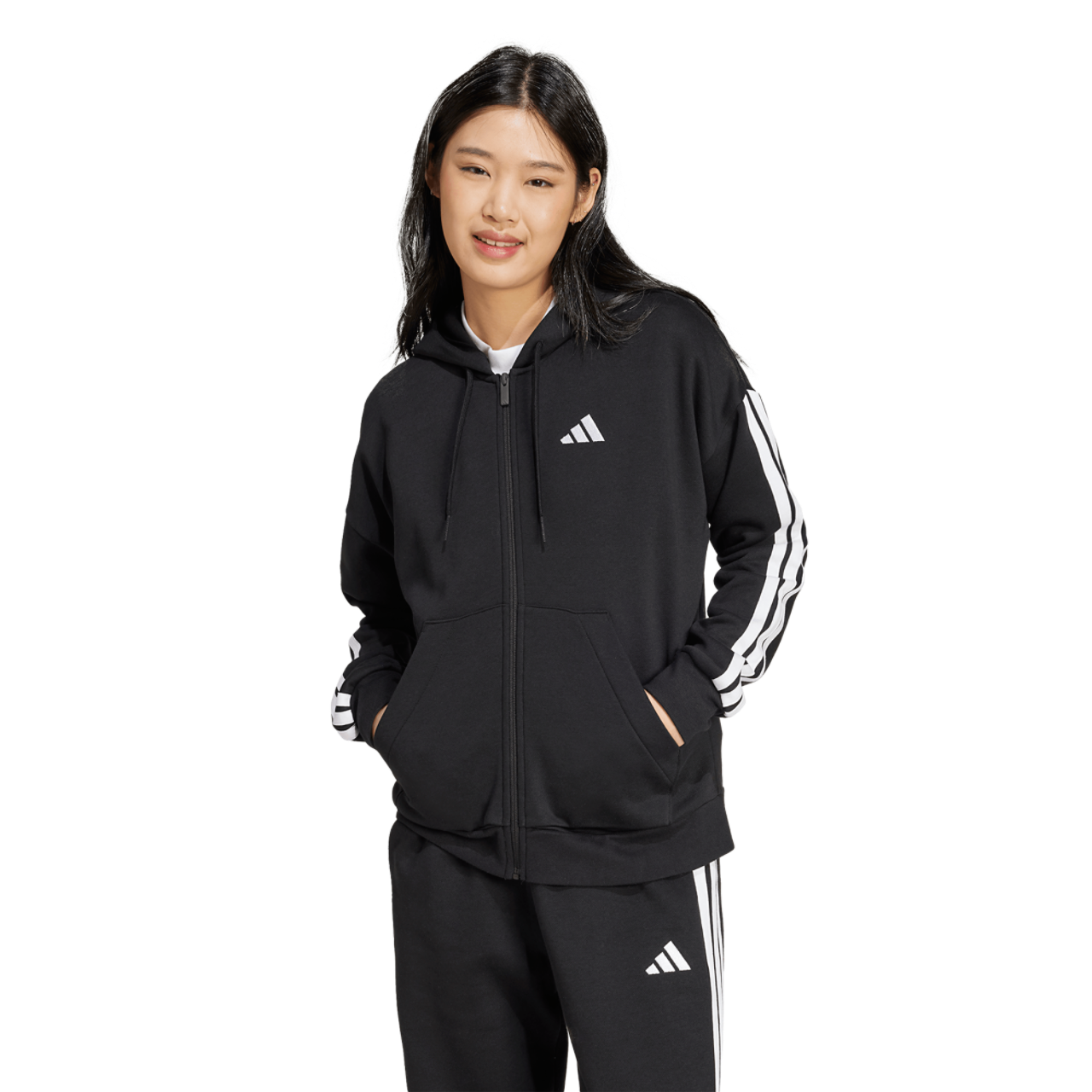   Sports Essentials 3セット Lサイズ adidas Essentials 3-Stripes Full-Zip Fleece Hoodie - Women's