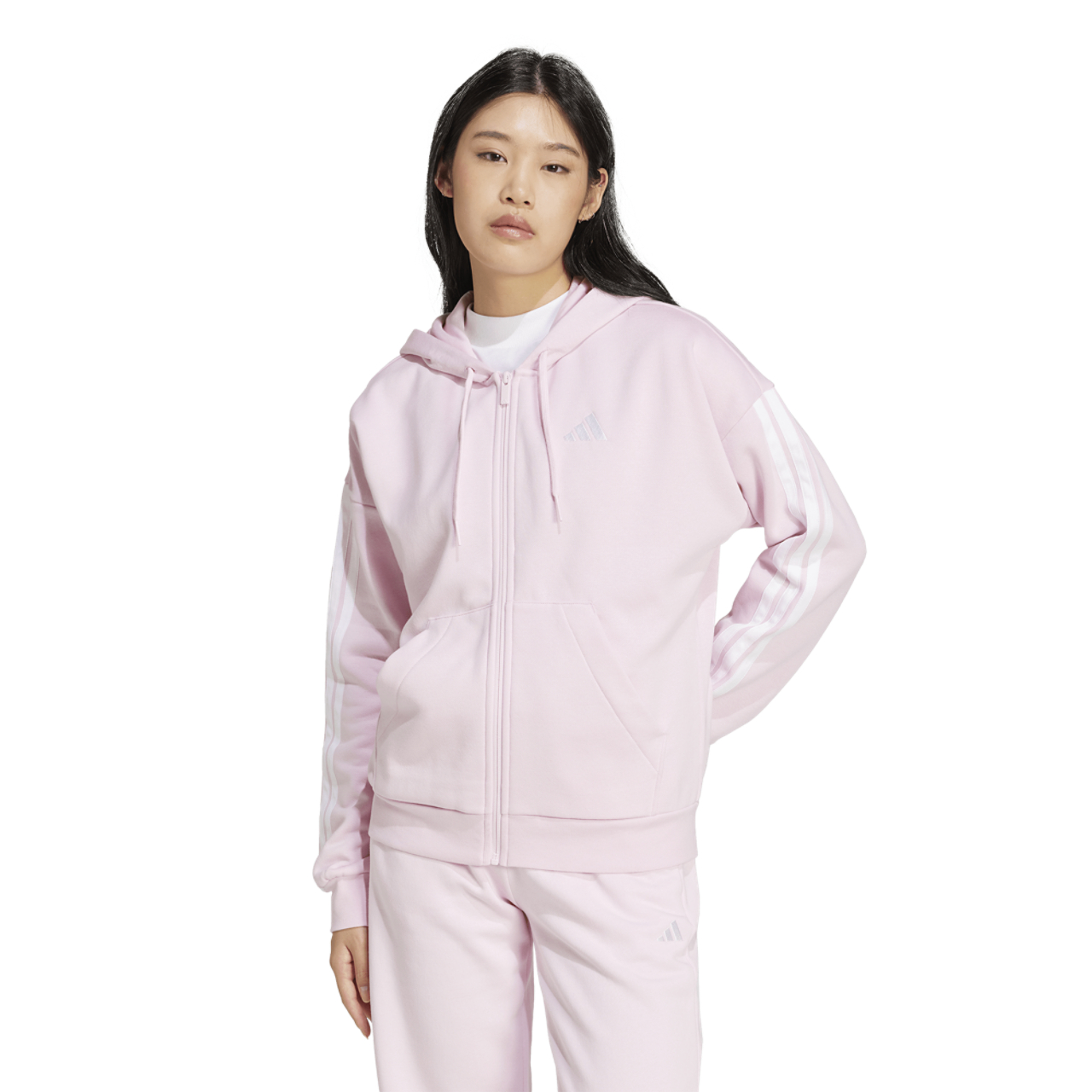 adidas Essentials 3-Stripes Full-Zip Fleece Hoodie - Women's