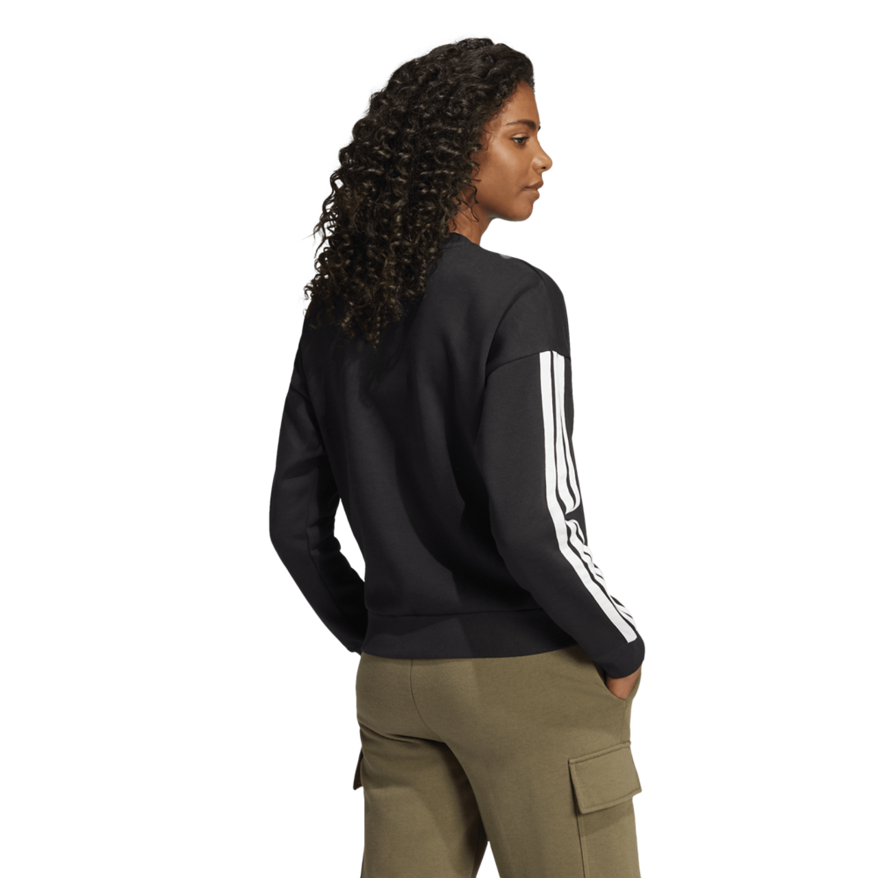 adidas Essentials 3-Stripes Fleece Sweatshirt Image 2 of 4. Tap to open photo gallery.
