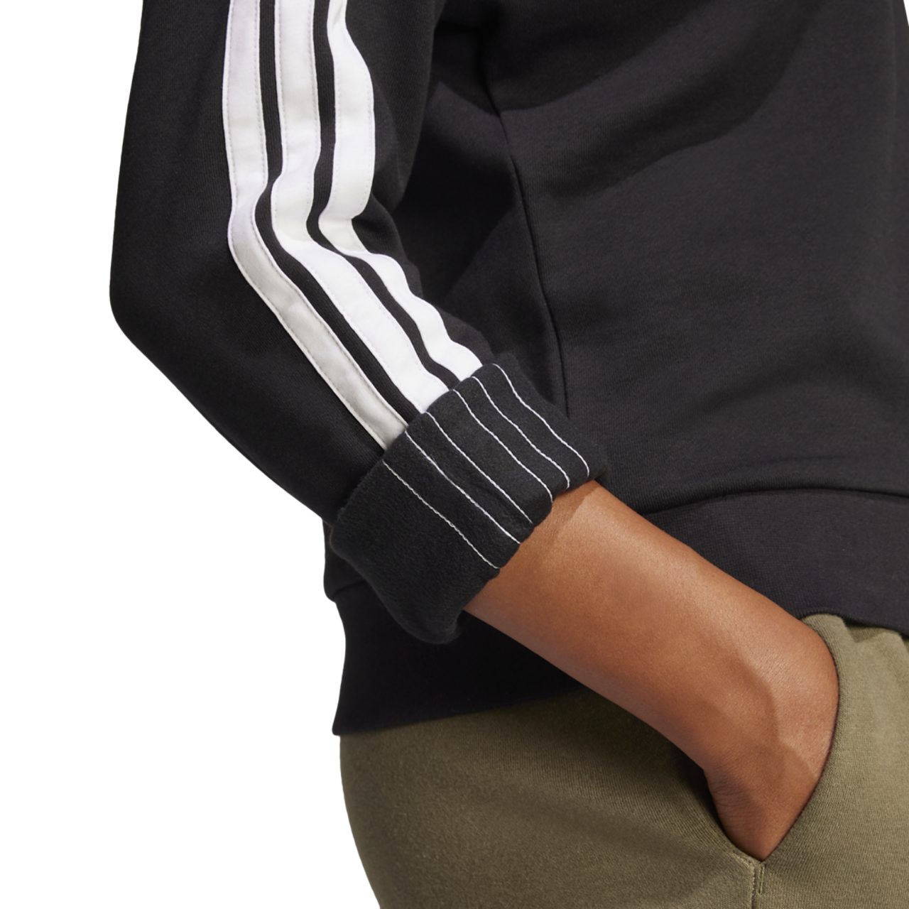 adidas Essentials 3-Stripes Fleece Sweatshirt Image 4 of 4. Tap to open photo gallery.