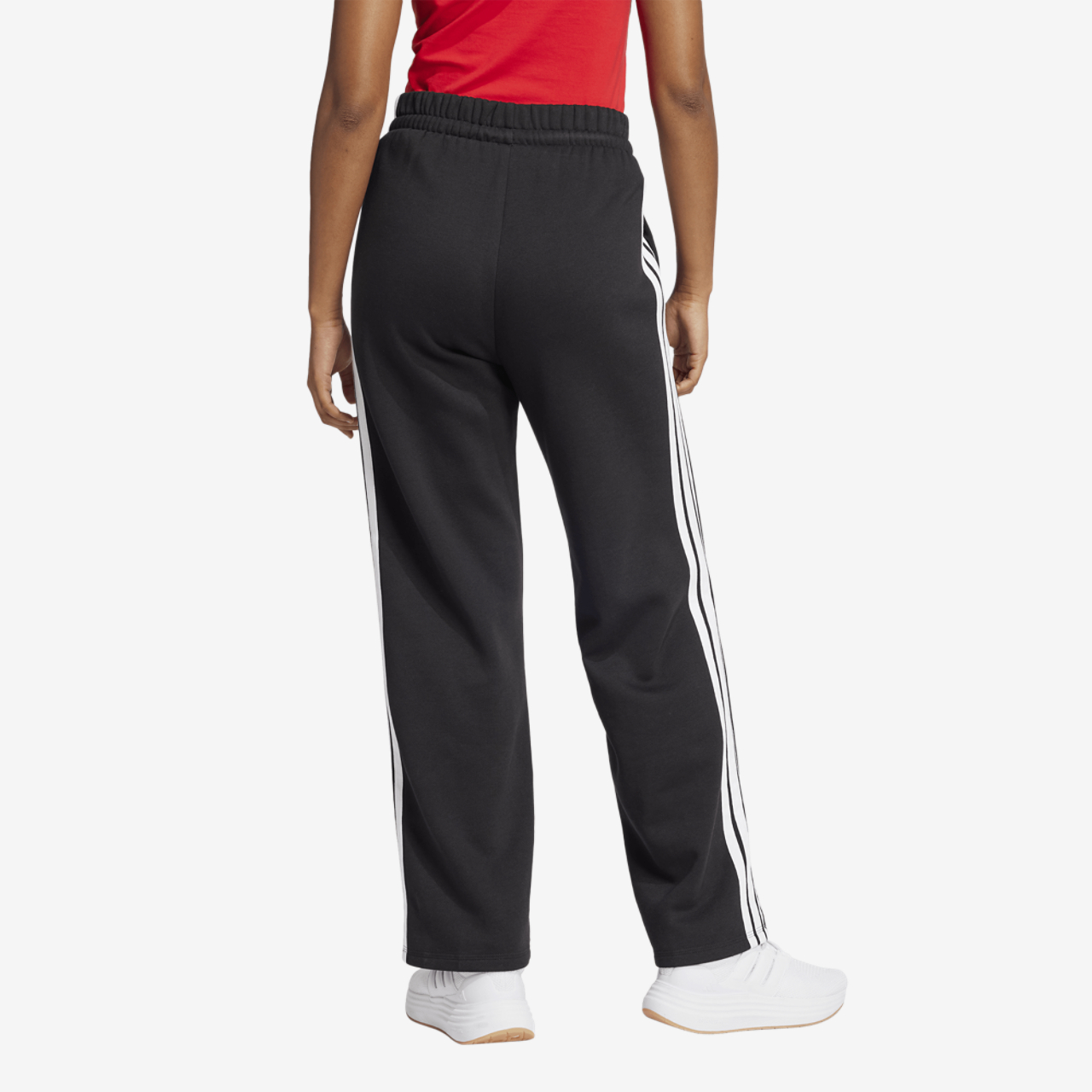 adidas Essentials 3-Stripes Open Hem Fleece Pants Image 2 of 6. Tap to open photo gallery.