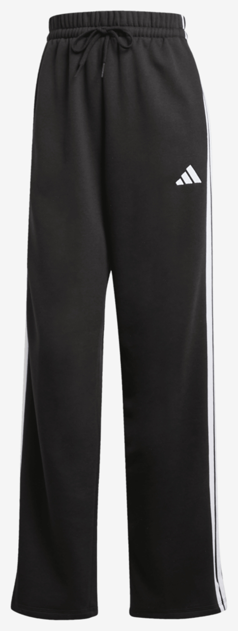 adidas Essentials 3-Stripes Open Hem Fleece Pants Image 6 of 6. Tap to open photo gallery.