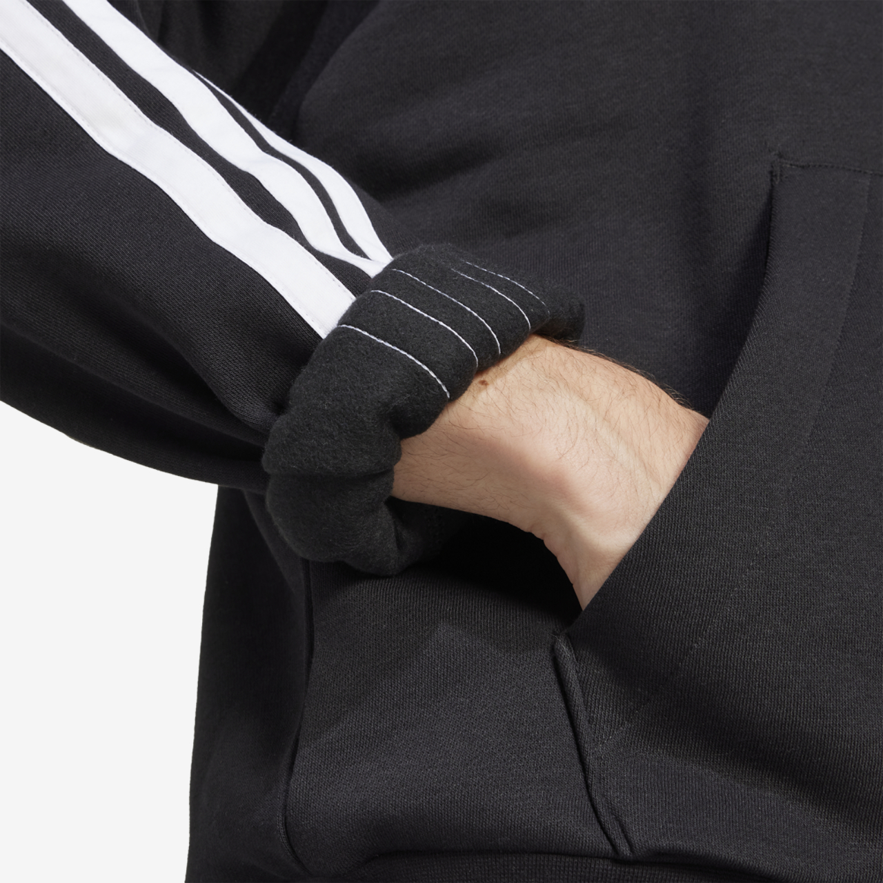 adidas Essentials 3-Stripes Fleece Hoodie Image 4 of 6. Tap to open photo gallery.