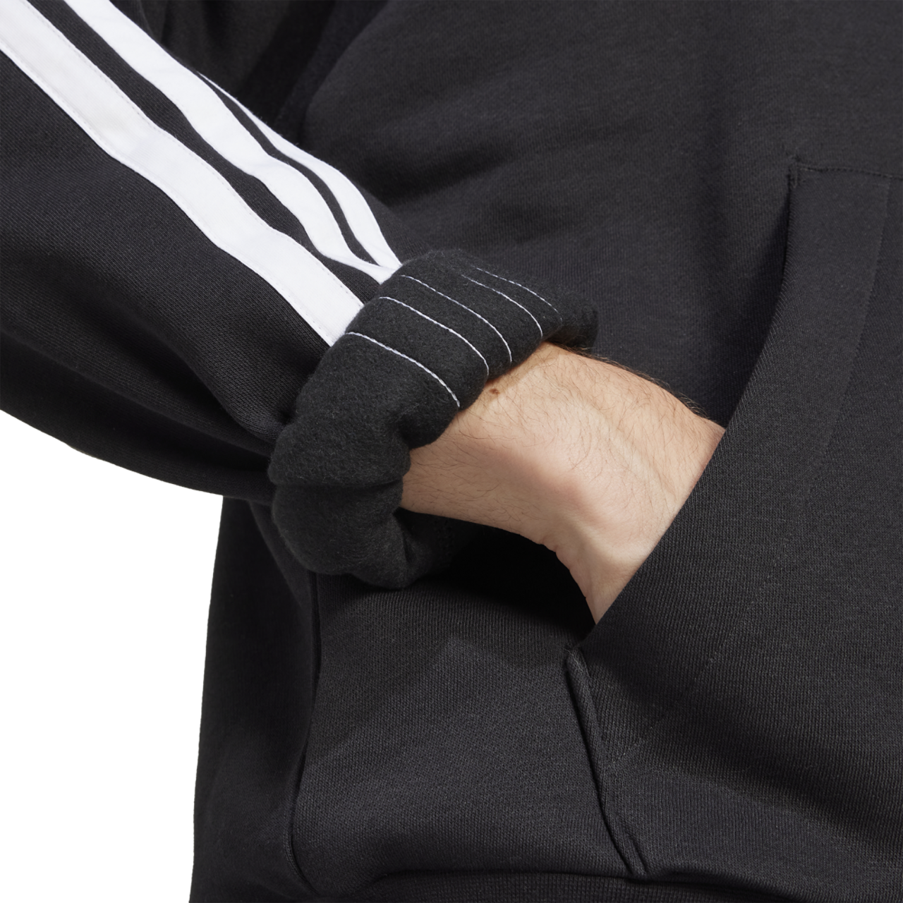adidas Essentials 3-Stripes Fleece Hoodie Image 4 of 6. Tap to open photo gallery.