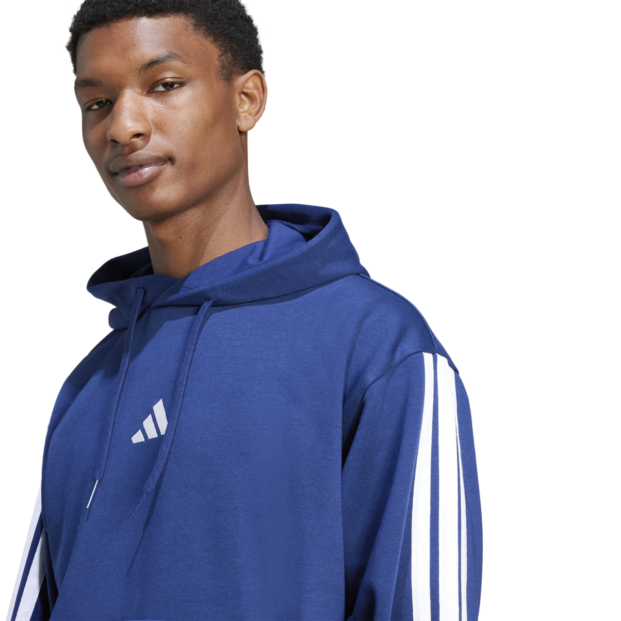 adidas Essentials 3-Stripes Fleece Hoodie Image 3 of 6. Tap to open photo gallery.