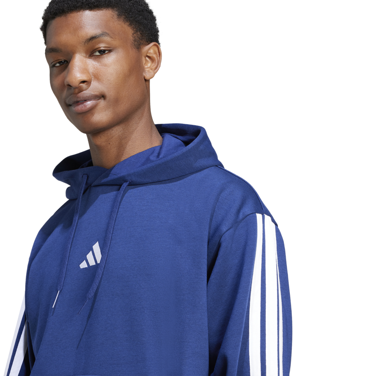 adidas Essentials 3-Stripes Fleece Hoodie Image 3 of 6. Tap to open photo gallery.