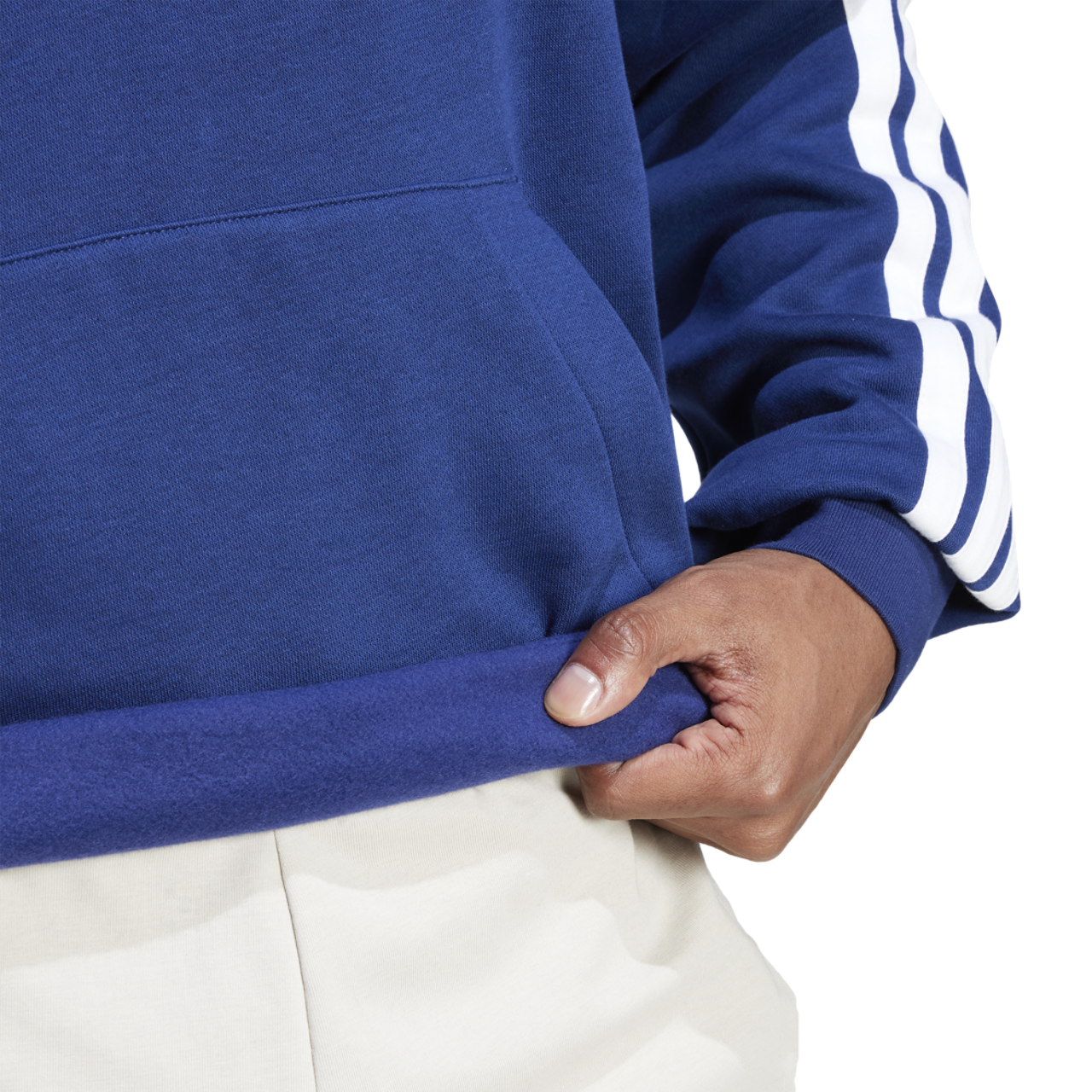 adidas Essentials 3-Stripes Fleece Hoodie Image 4 of 6. Tap to open photo gallery.