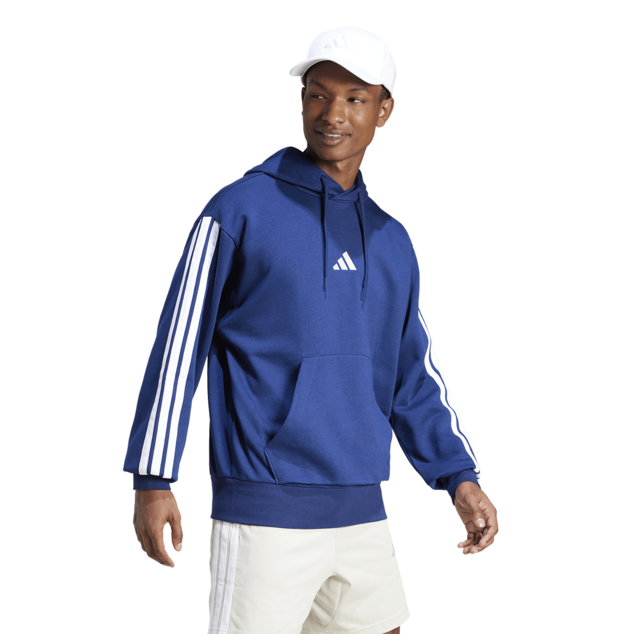 adidas Essentials 3-Stripes Fleece Hoodie Image 5 of 6. Tap to open photo gallery.