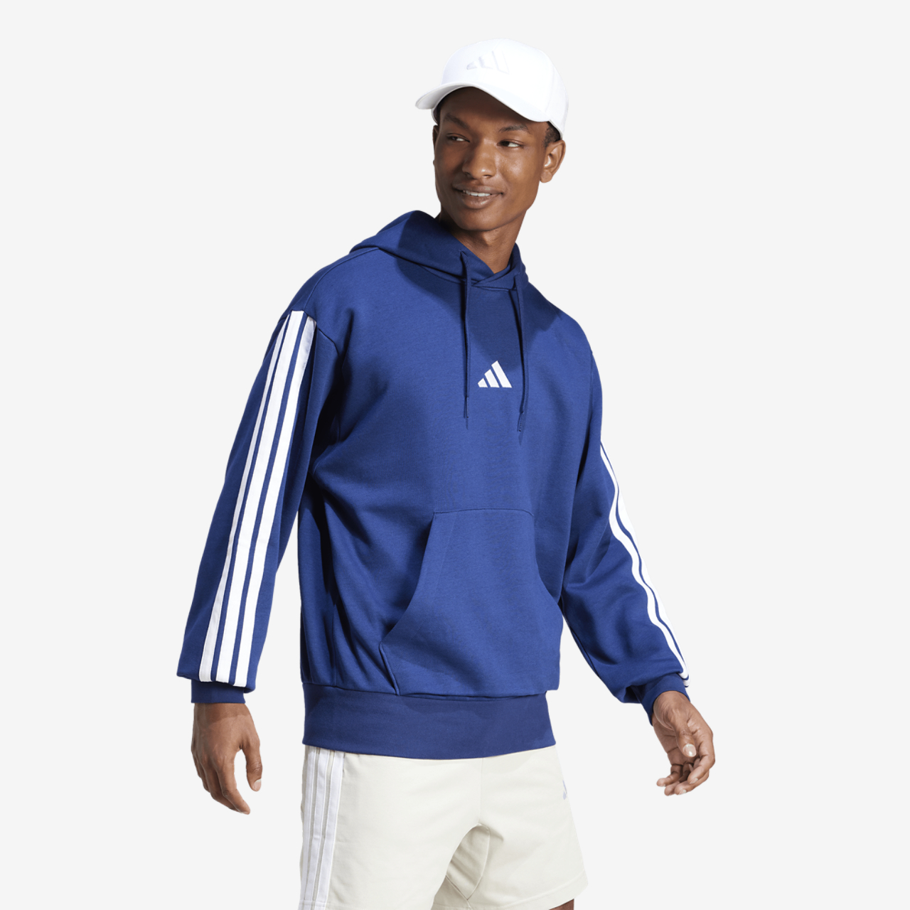 adidas Essentials 3-Stripes Fleece Hoodie Image 5 of 6. Tap to open photo gallery.