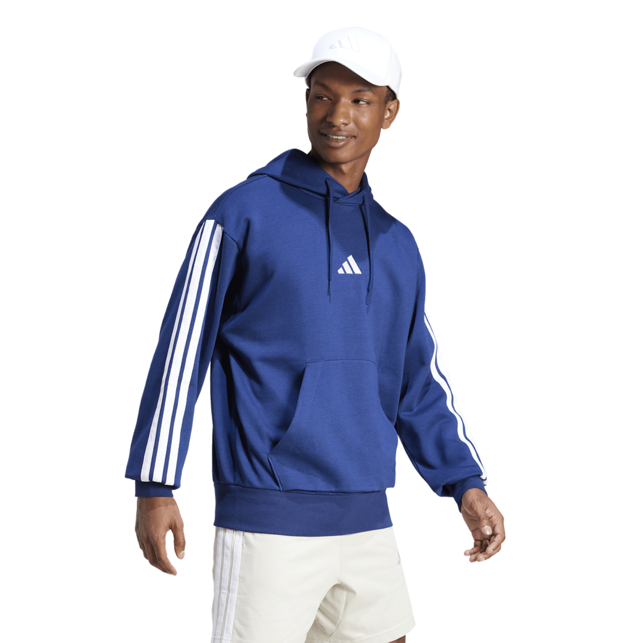 adidas Essentials 3-Stripes Fleece Hoodie Image 5 of 6. Tap to open photo gallery.