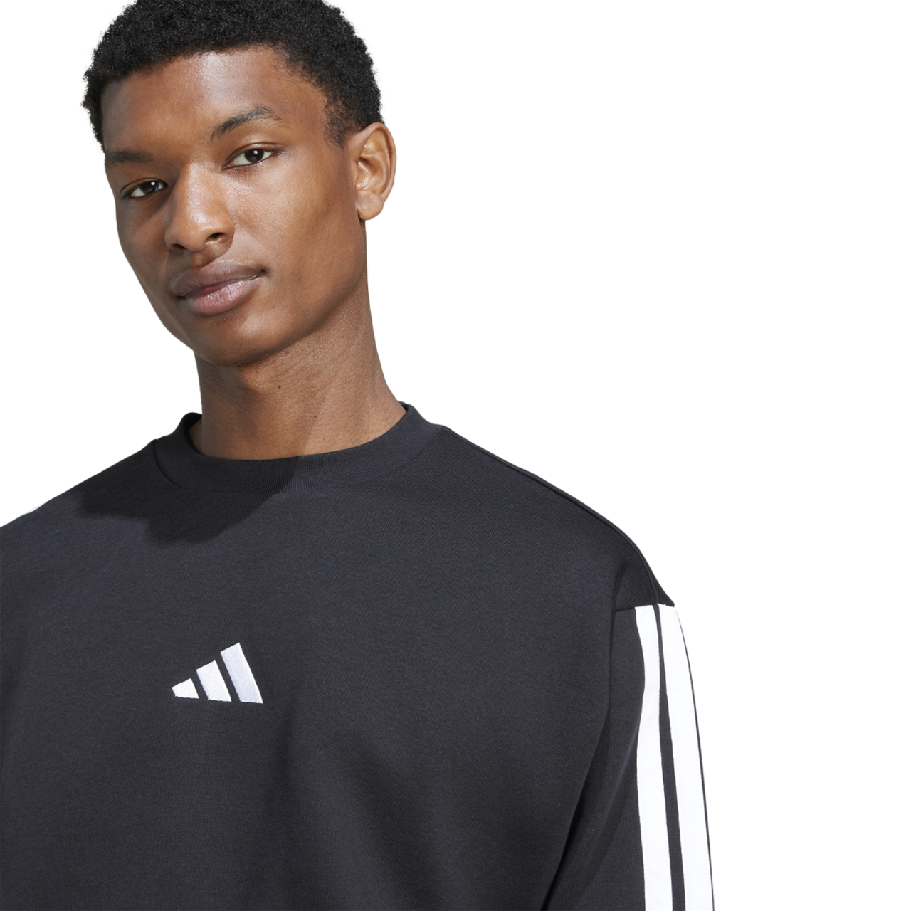 adidas Essentials 3-Stripes Fleece Sweatshirt Image 3 of 6. Tap to open photo gallery.
