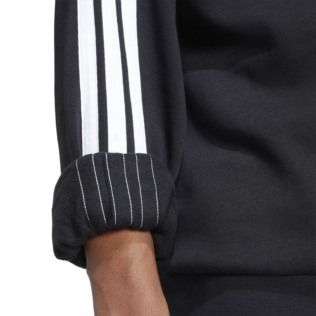 adidas Essentials 3-Stripes Fleece Sweatshirt Image 4 of 6. Tap to open photo gallery.