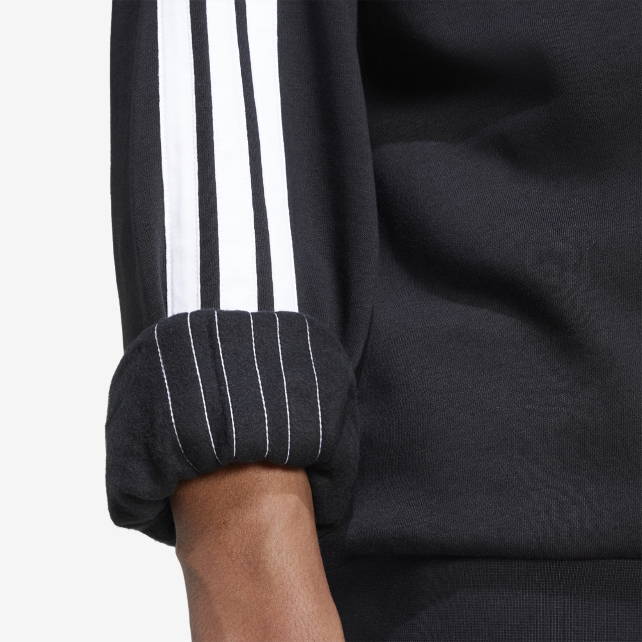 adidas Essentials 3-Stripes Fleece Sweatshirt Image 4 of 6. Tap to open photo gallery.