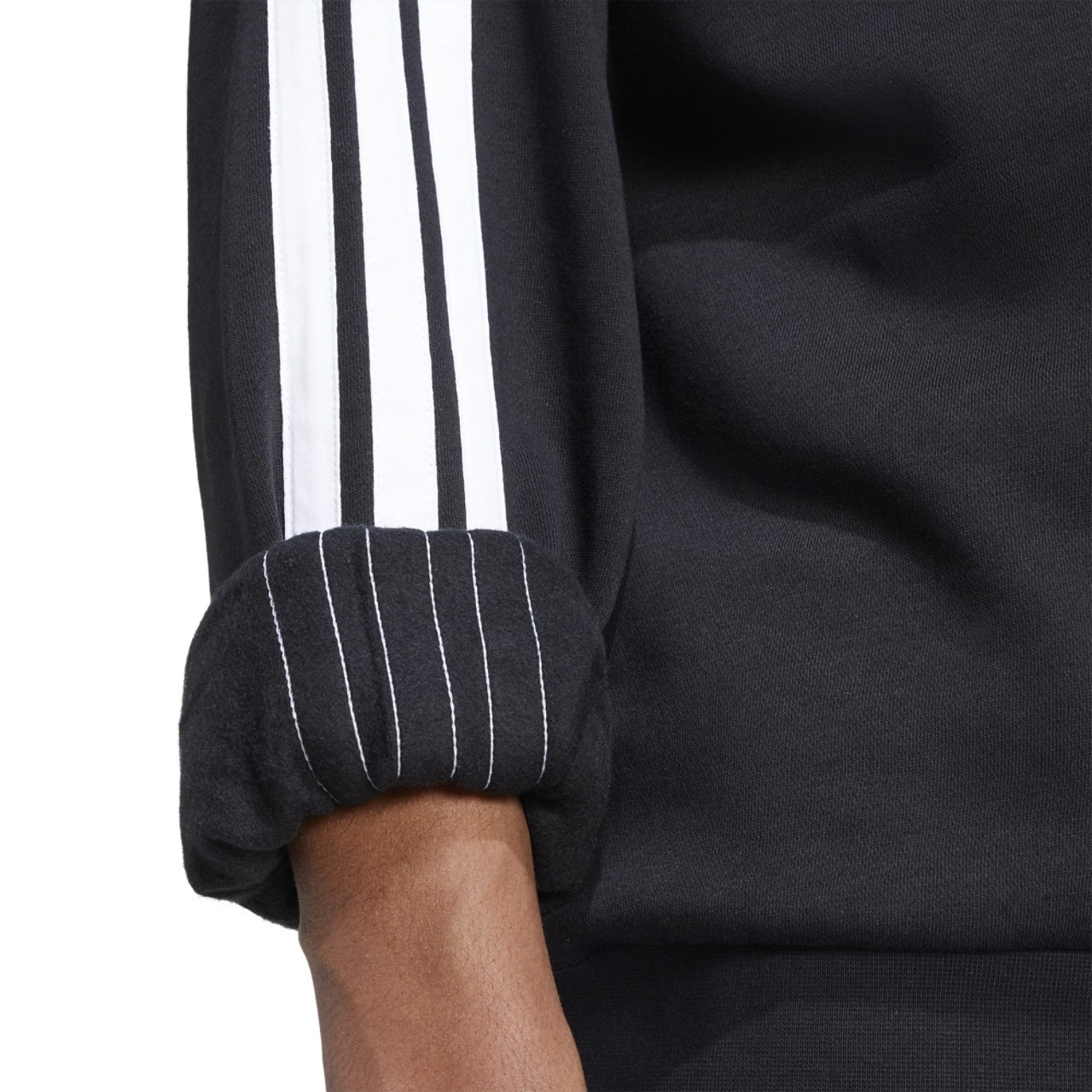 adidas Essentials 3-Stripes Fleece Sweatshirt Image 4 of 6. Tap to open photo gallery.