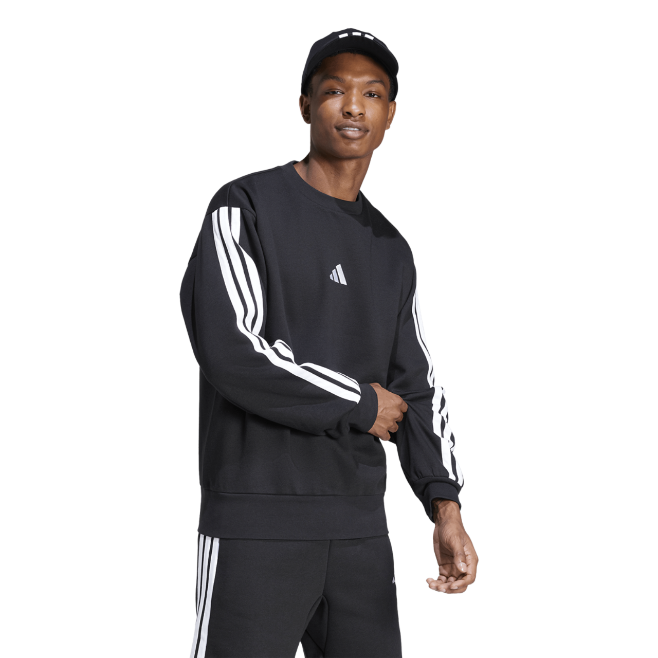 adidas Essentials 3-Stripes Fleece Sweatshirt Image 5 of 6. Tap to open photo gallery.