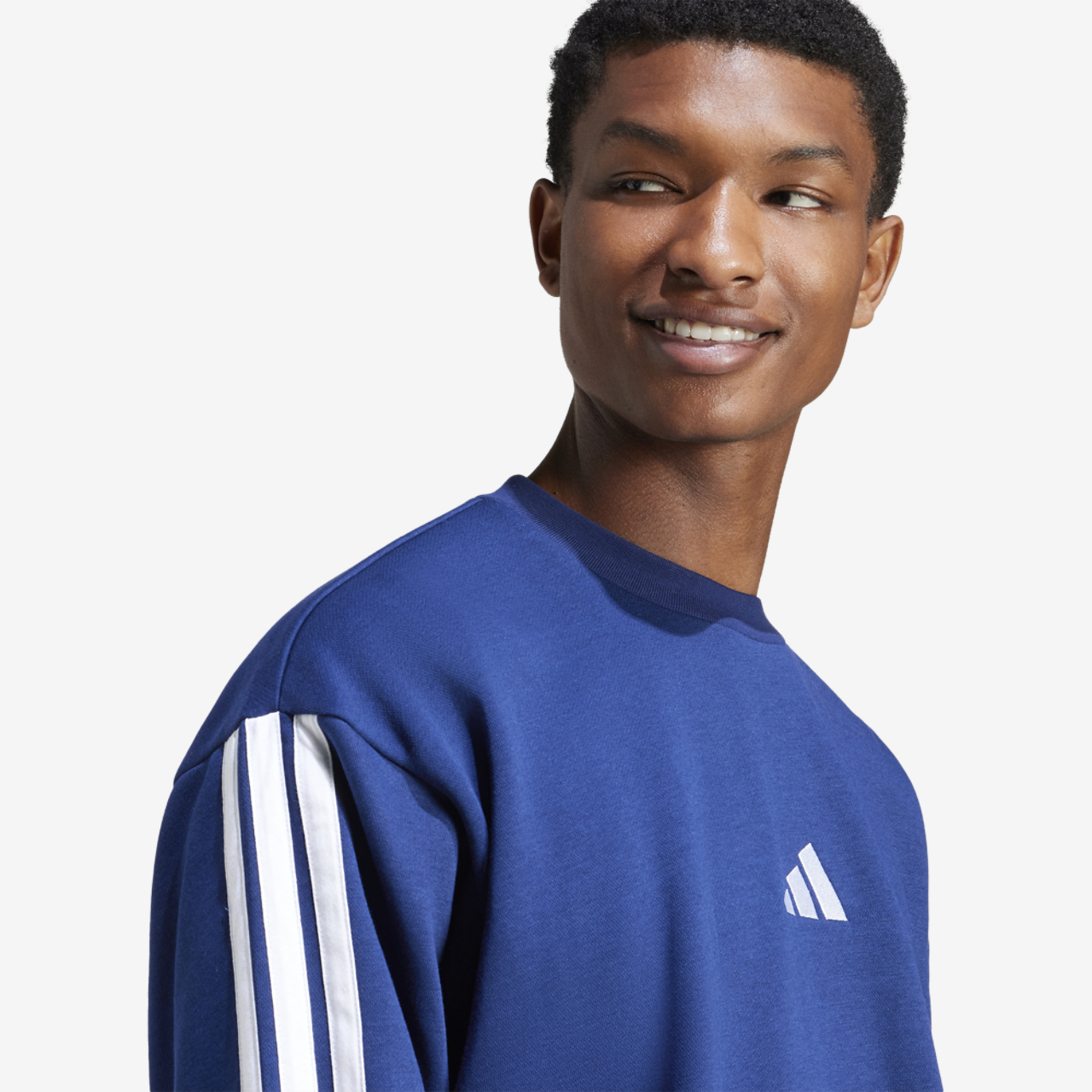 adidas Essentials 3-Stripes Fleece Sweatshirt Image 4 of 6. Tap to open photo gallery.