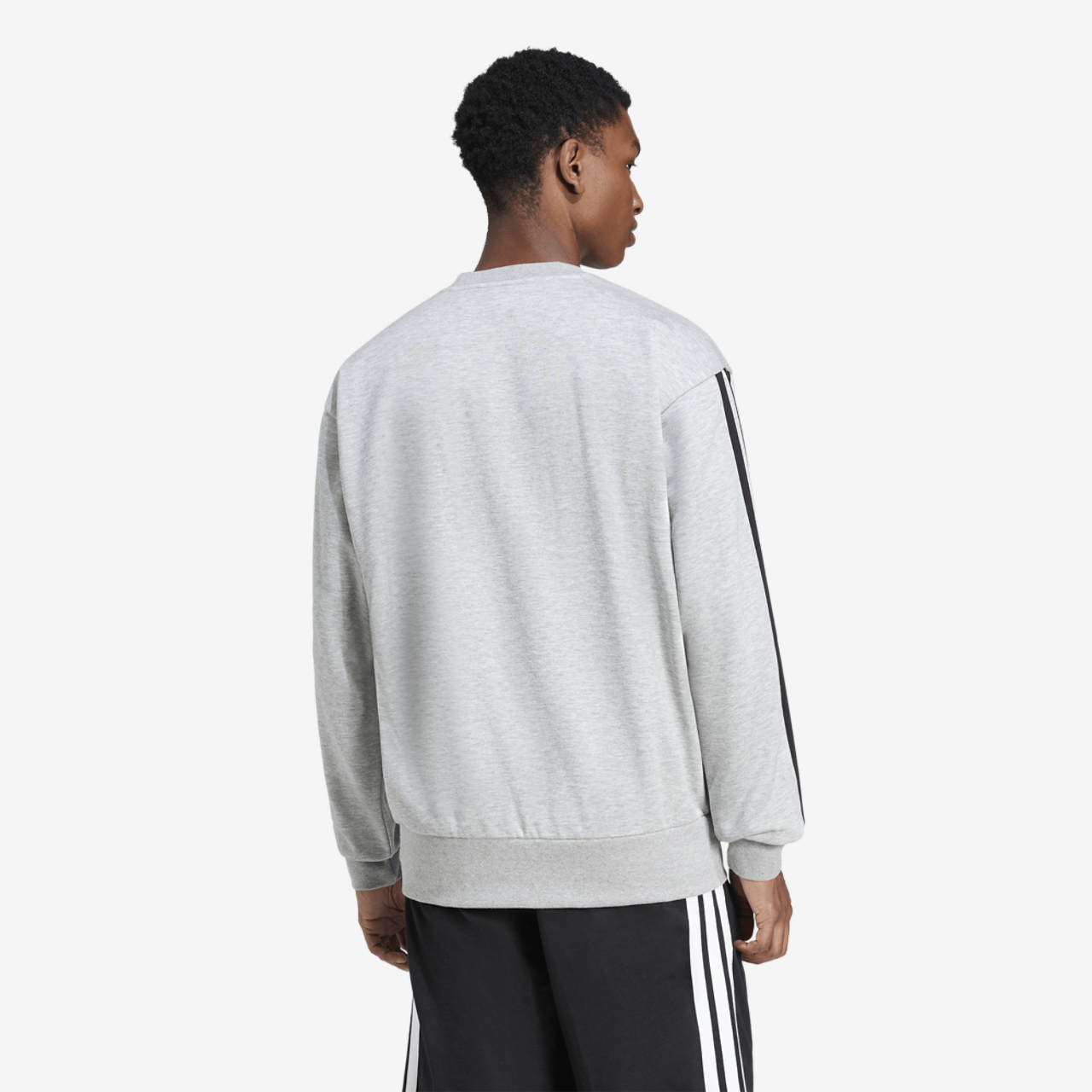 adidas Essentials 3-Stripes Fleece Sweatshirt Image 2 of 6. Tap to open photo gallery.