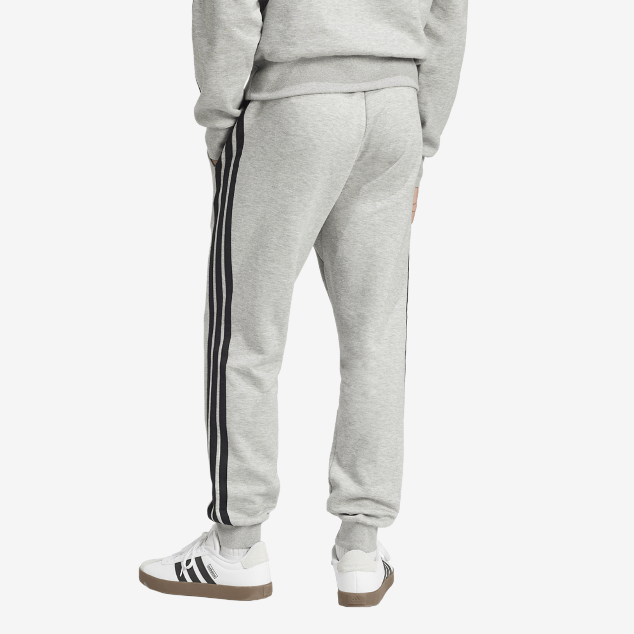 adidas Essentials 3-Stripes Fleece Joggers Image 2 of 6. Tap to open photo gallery.