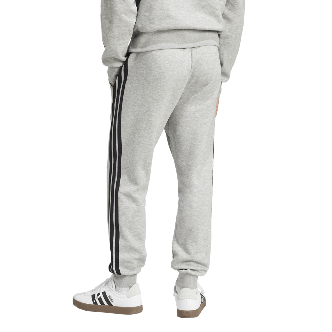 adidas Essentials 3-Stripes Fleece Joggers Image 2 of 6. Tap to open photo gallery.
