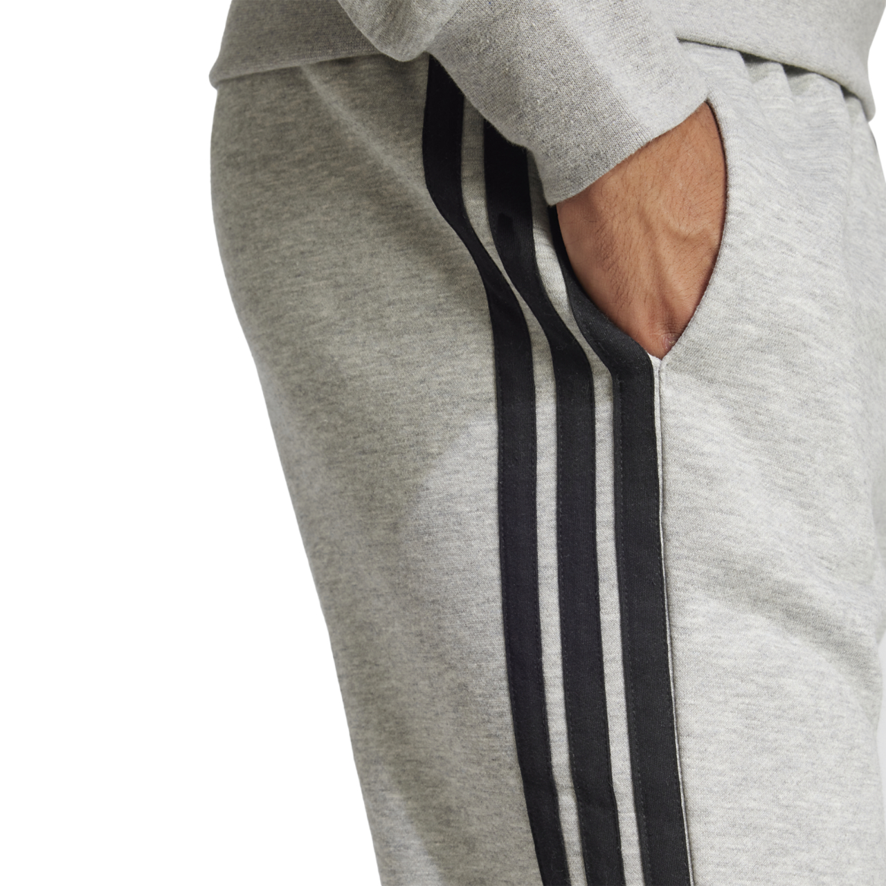 adidas Essentials 3-Stripes Fleece Joggers Image 3 of 6. Tap to open photo gallery.