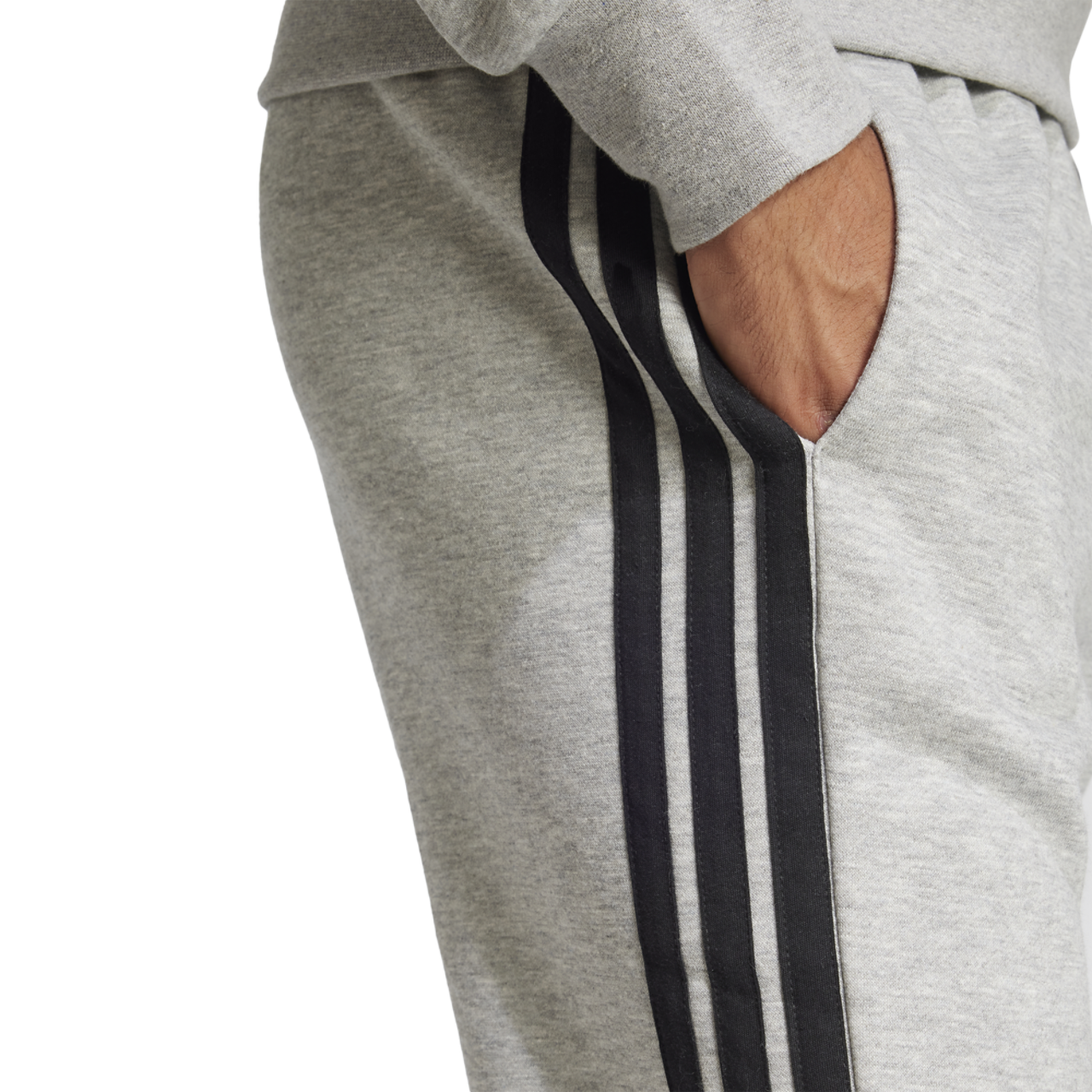 adidas Essentials 3-Stripes Fleece Joggers Image 3 of 6. Tap to open photo gallery.
