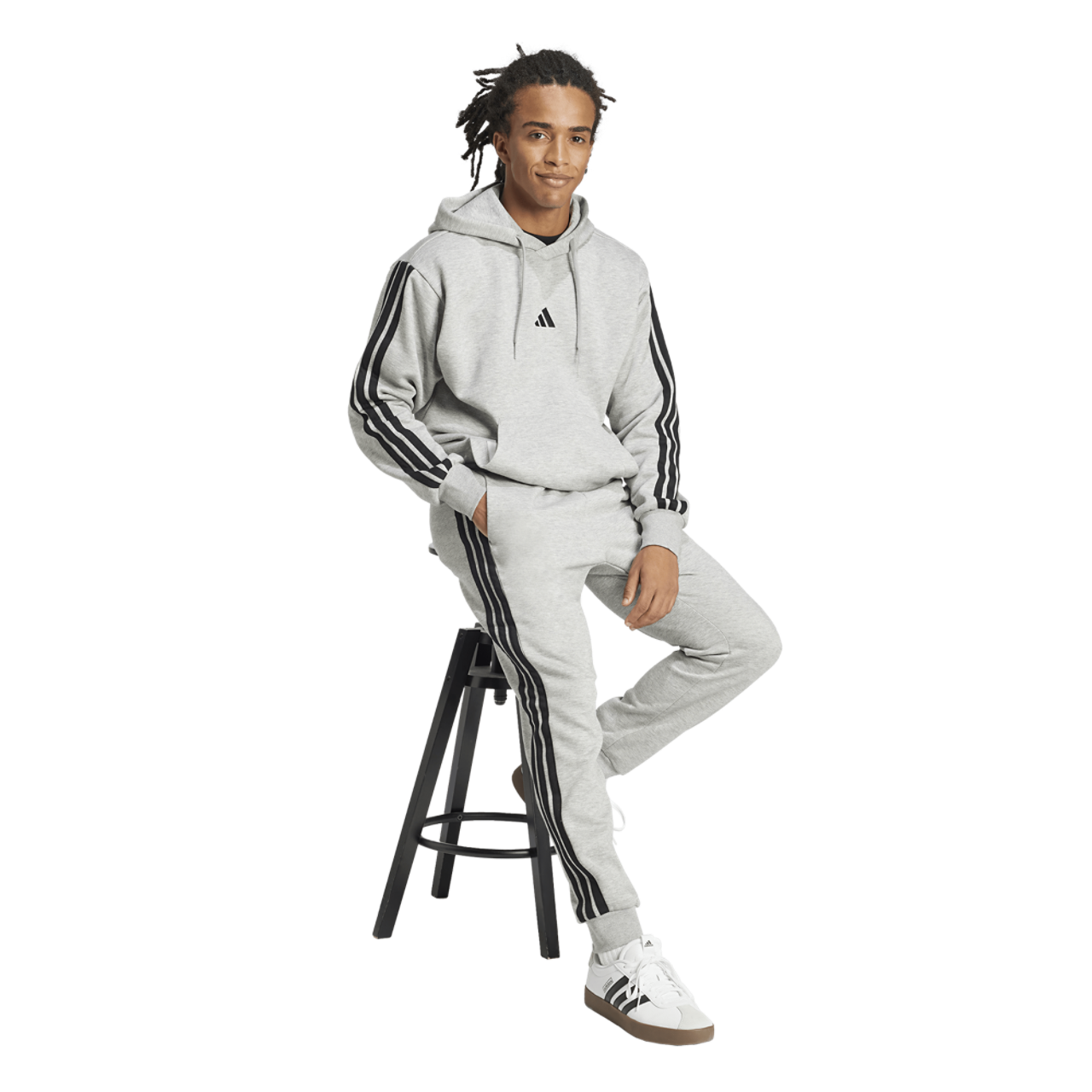 adidas Essentials 3-Stripes Fleece Joggers Image 5 of 6. Tap to open photo gallery.