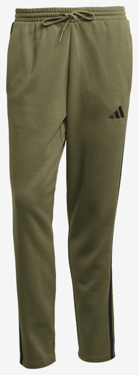 adidas Essentials 3-Stripes Fleece Open Hem Pants Image 6 of 6. Tap to open photo gallery.