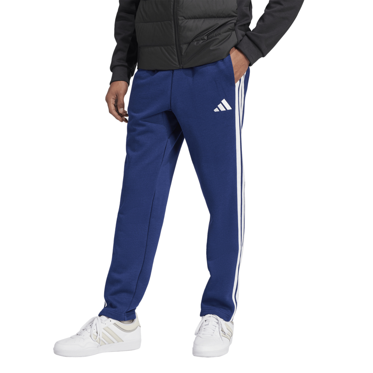 adidas Essentials 3-Stripes Fleece Open Hem Pants - Men's | Foot