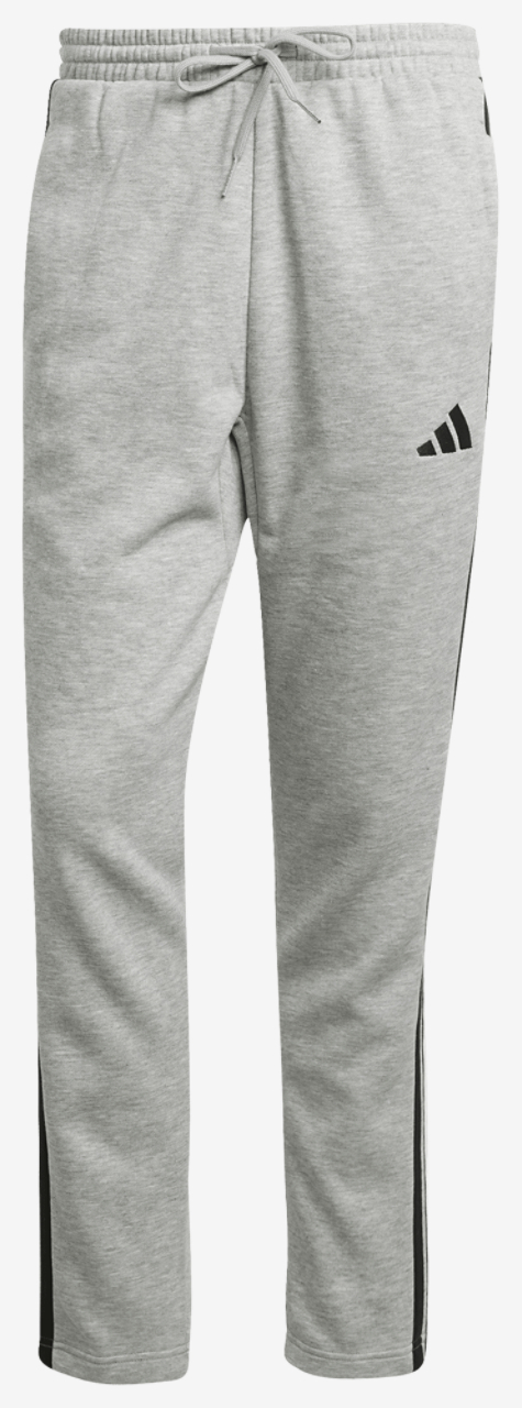 adidas Essentials 3-Stripes Fleece Open Hem Pants Image 6 of 6. Tap to open photo gallery.