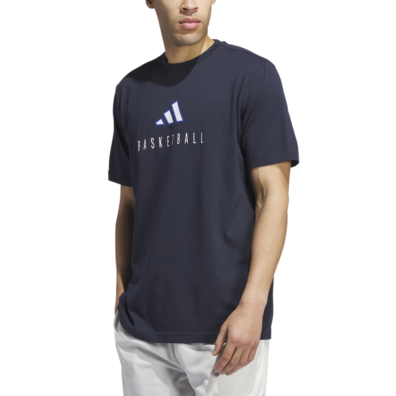adidas Worldwide Hoops Logo Graphic Basketball T-Shirt Image 1 of 5. Tap to open photo gallery.