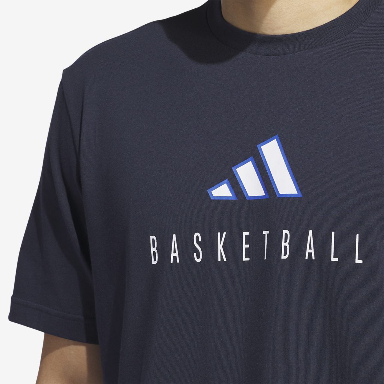adidas Worldwide Hoops Logo Graphic Basketball T-Shirt Image 3 of 5. Tap to open photo gallery.