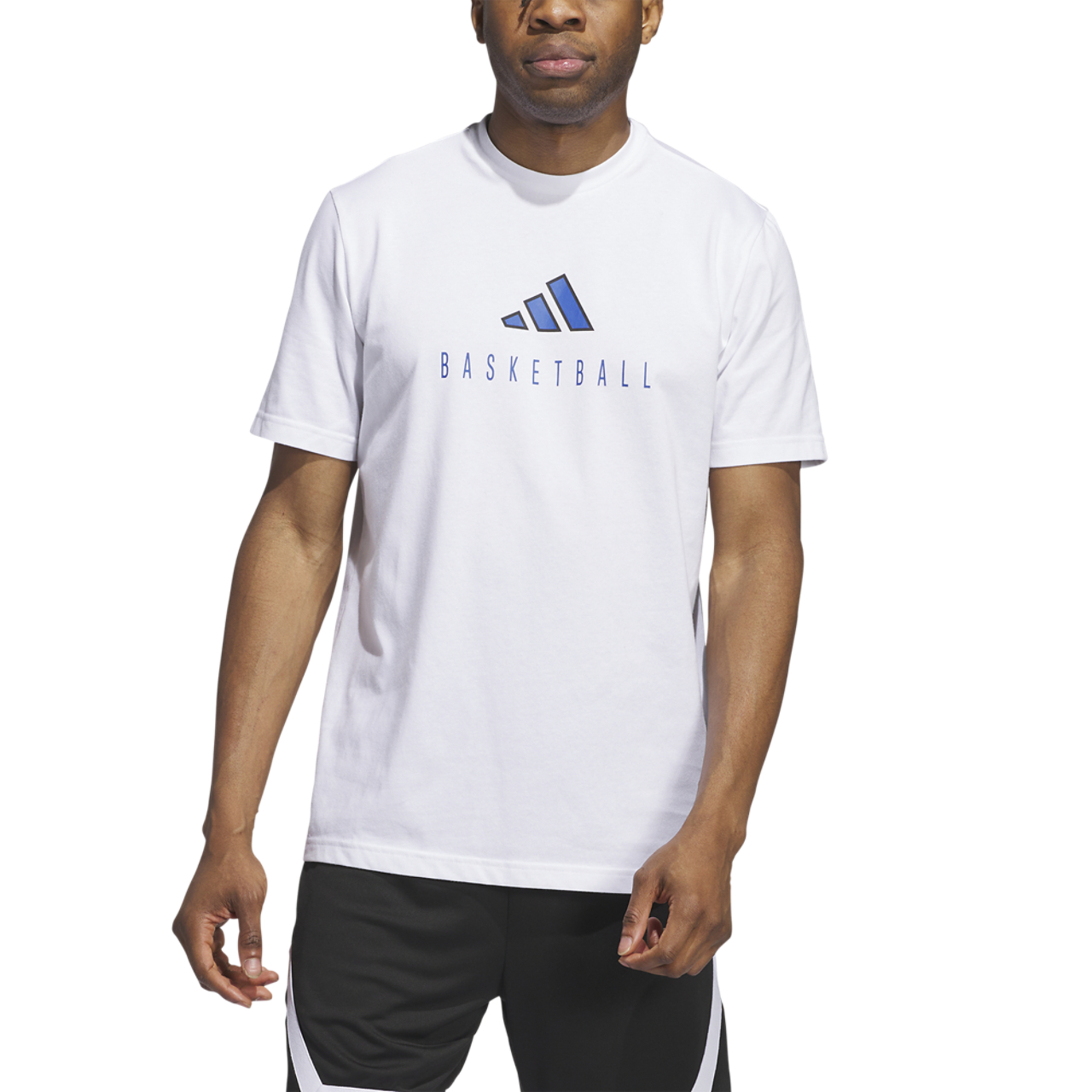 adidas Worldwide Hoops Logo Graphic Basketball T-Shirt Image 1 of 5. Tap to open photo gallery.
