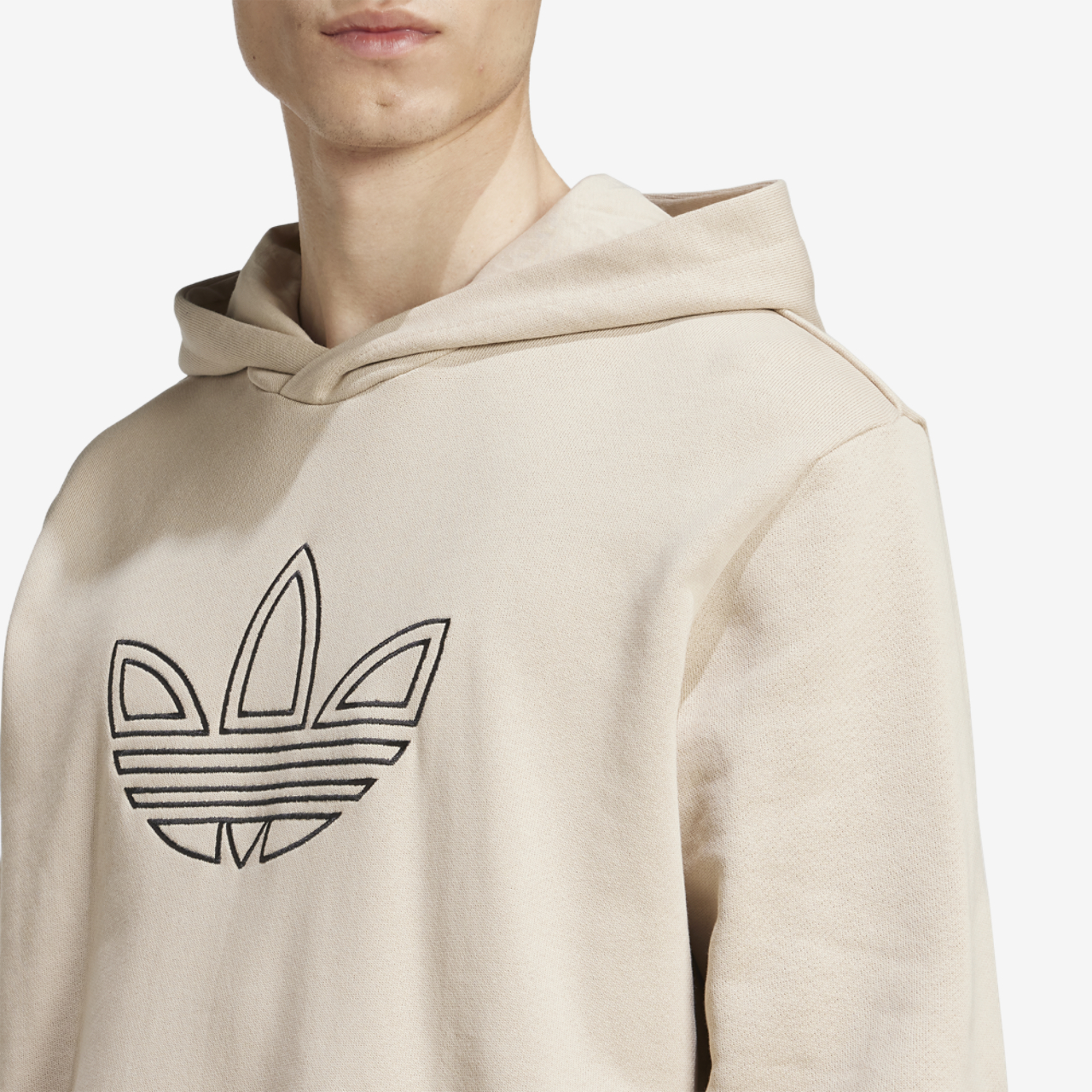 adidas Originals Outline Fleece Pullover Hoodie Image 3 of 5. Tap to open photo gallery.