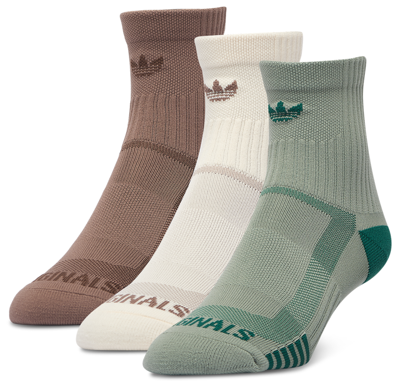 adidas Trefoil 3-Pack Tech Quarter Socks Image 1 of 4. Tap to open photo gallery.