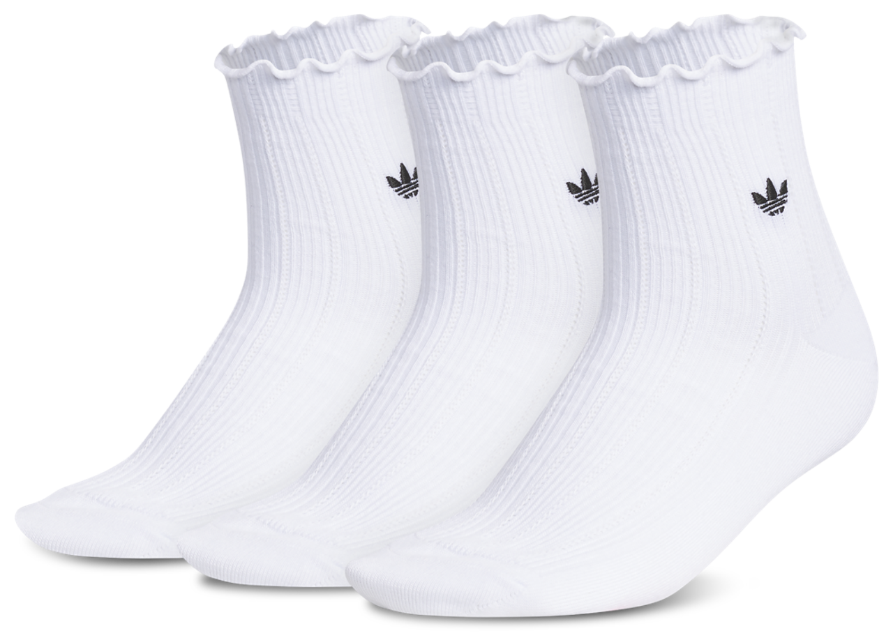 adidas Originals Ruffle Quarter Socks 3-Pack Image 1 of 10. Tap to open photo gallery.