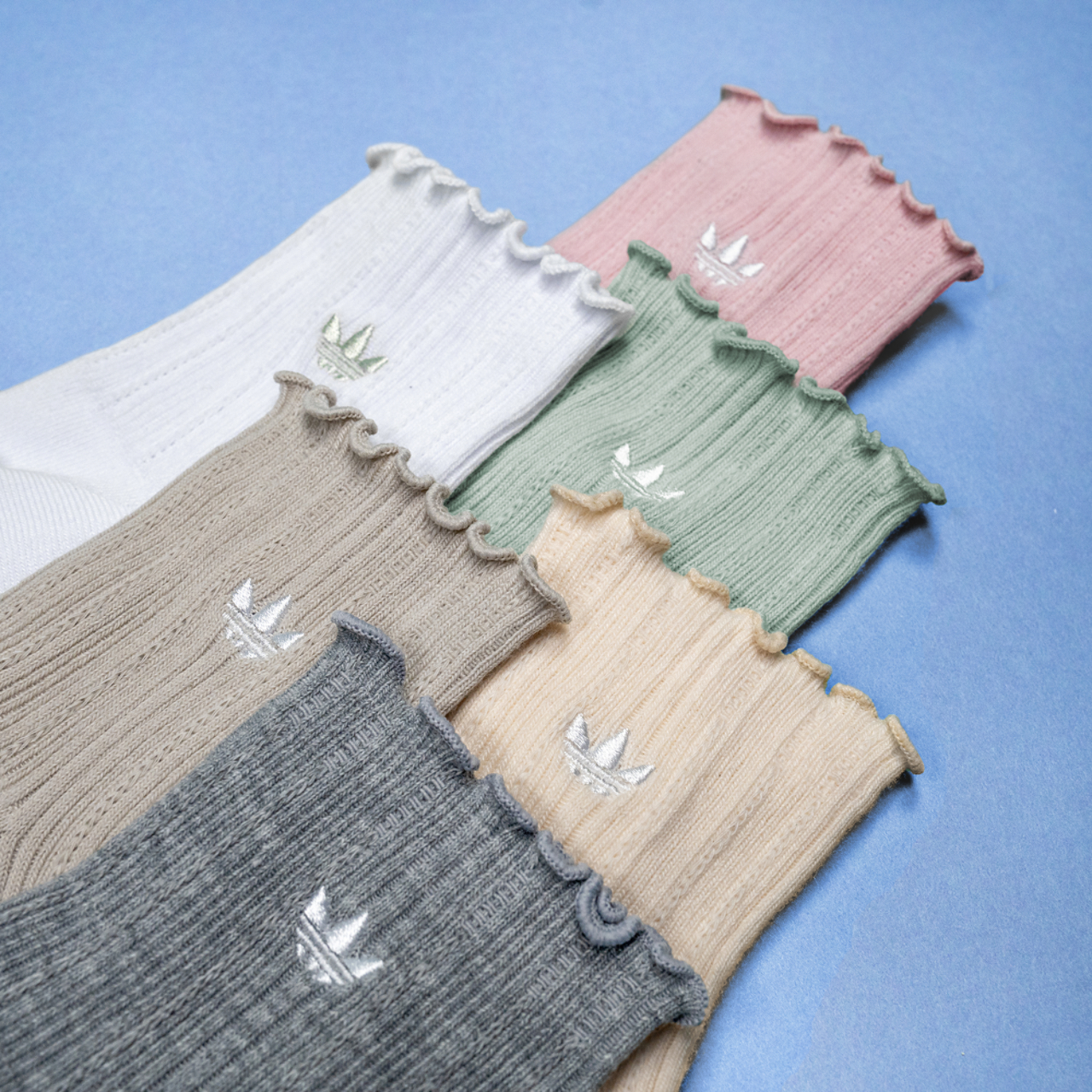 adidas Originals Ruffle Quarter Socks 3-Pack Image 5 of 10. Tap to open photo gallery.