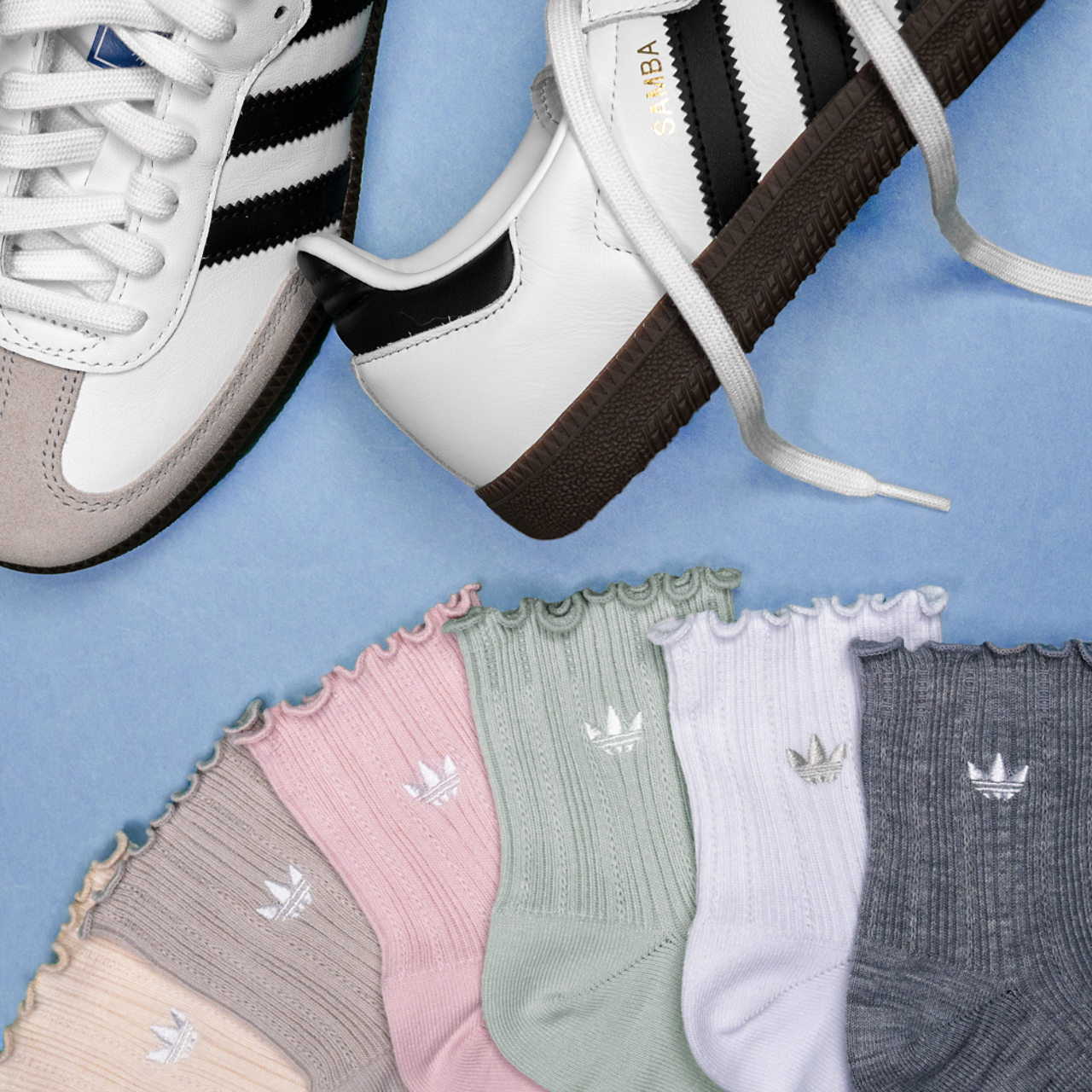 adidas Originals Ruffle Quarter Socks 3-Pack Image 9 of 10. Tap to open photo gallery.