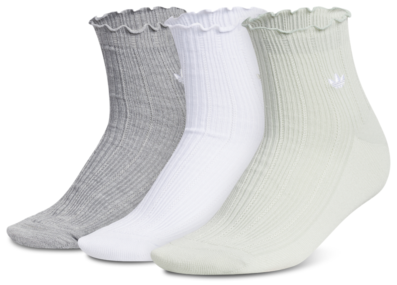 adidas Originals Ruffle Quarter Socks 3-Pack Image 1 of 11. Tap to open photo gallery.
