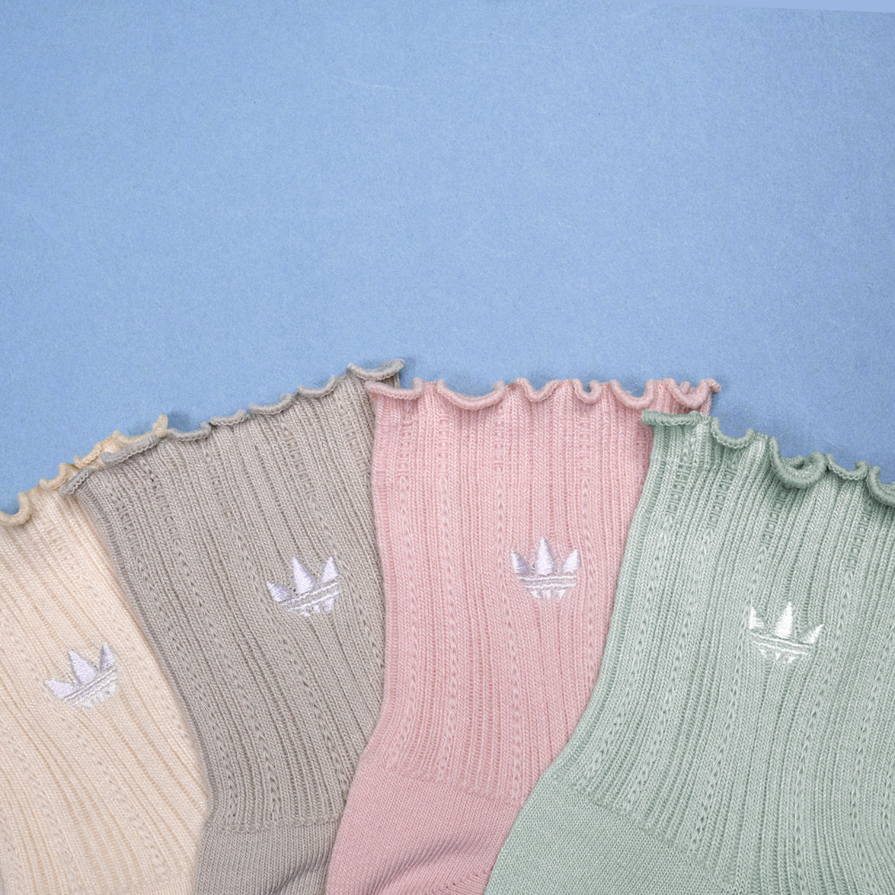 adidas Originals Ruffle Quarter Socks 3-Pack Image 7 of 11. Tap to open photo gallery.