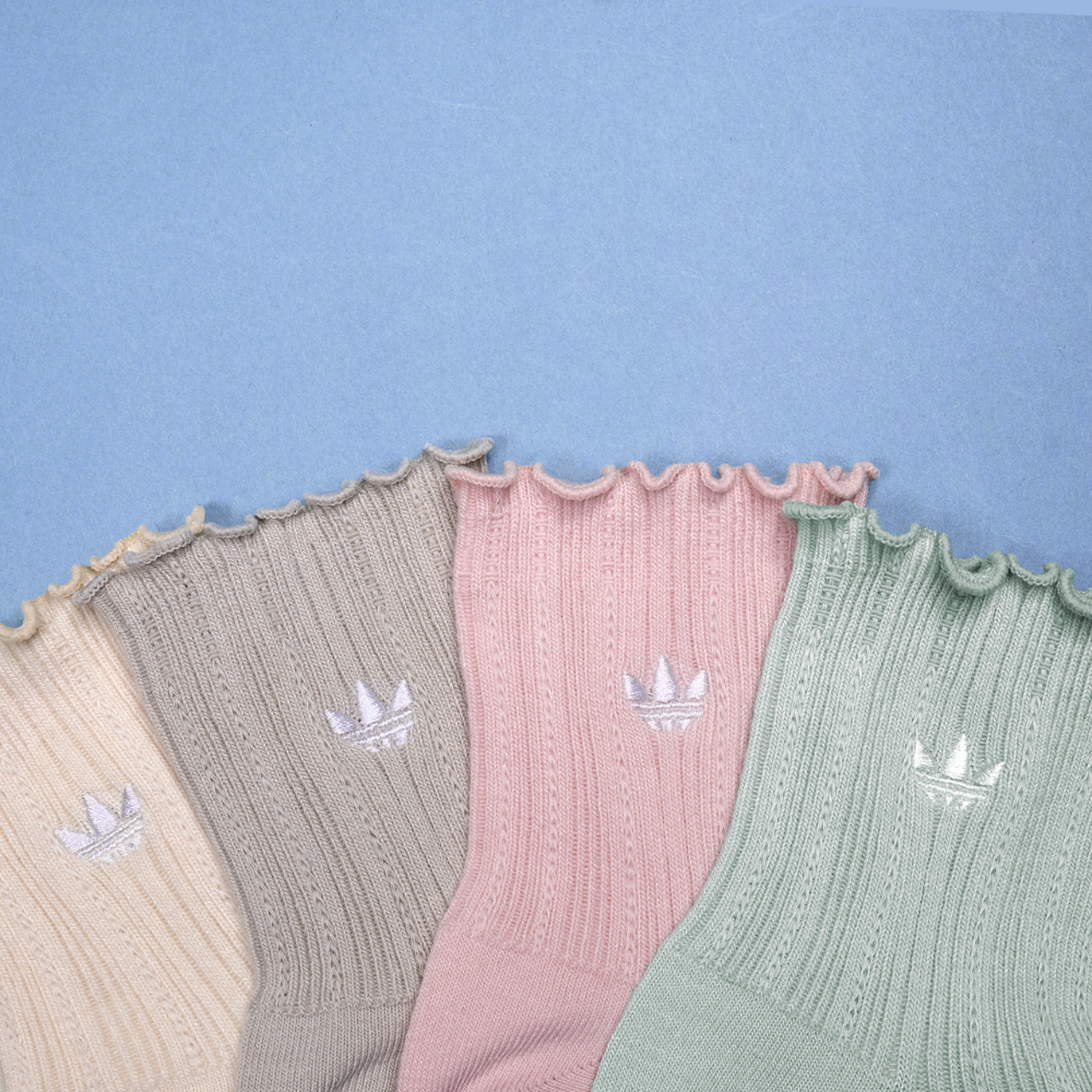 adidas Originals Ruffle Quarter Socks 3-Pack Image 7 of 10. Tap to open photo gallery.