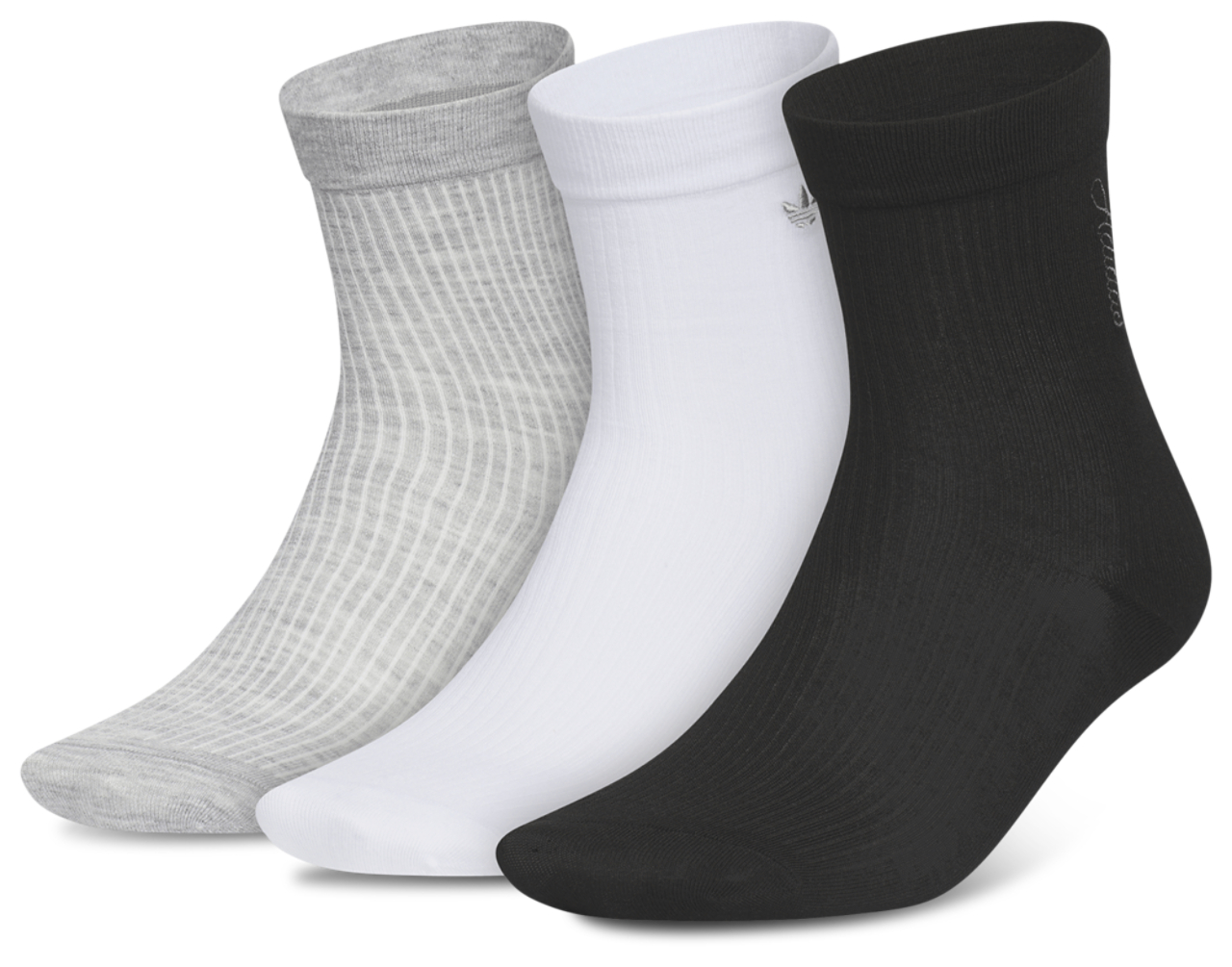 adidas Originals Embroidered Quarter Socks 3 Pack Image 1 of 4. Tap to open photo gallery.
