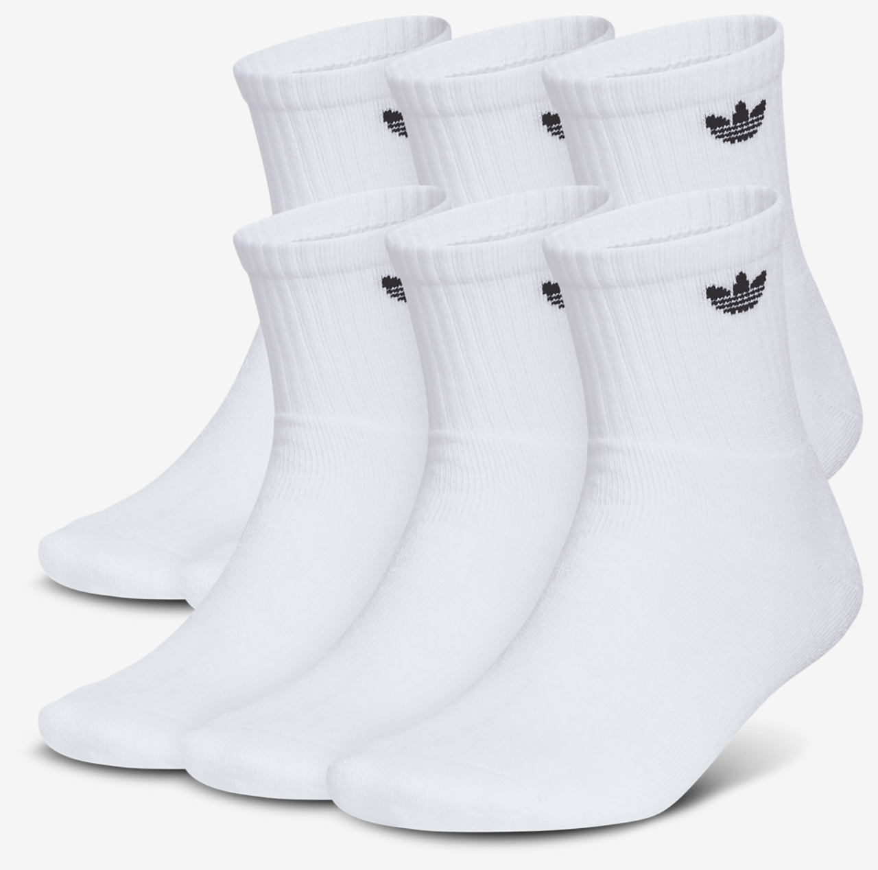 adidas Originals Trefoil 6 Pack Quarter Socks Image 1 of 1. Tap to open photo gallery.