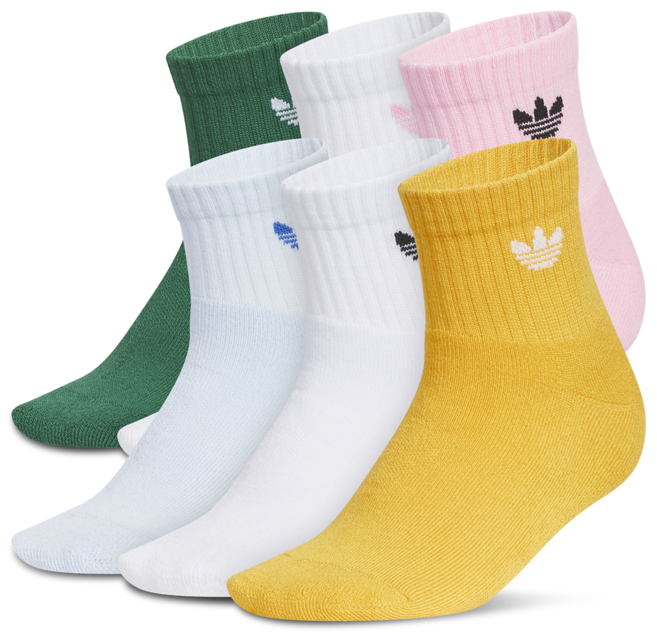 adidas Originals Trefoil 2.0 Quarter Socks 6-Pack Image 1 of 1. Tap to open photo gallery.