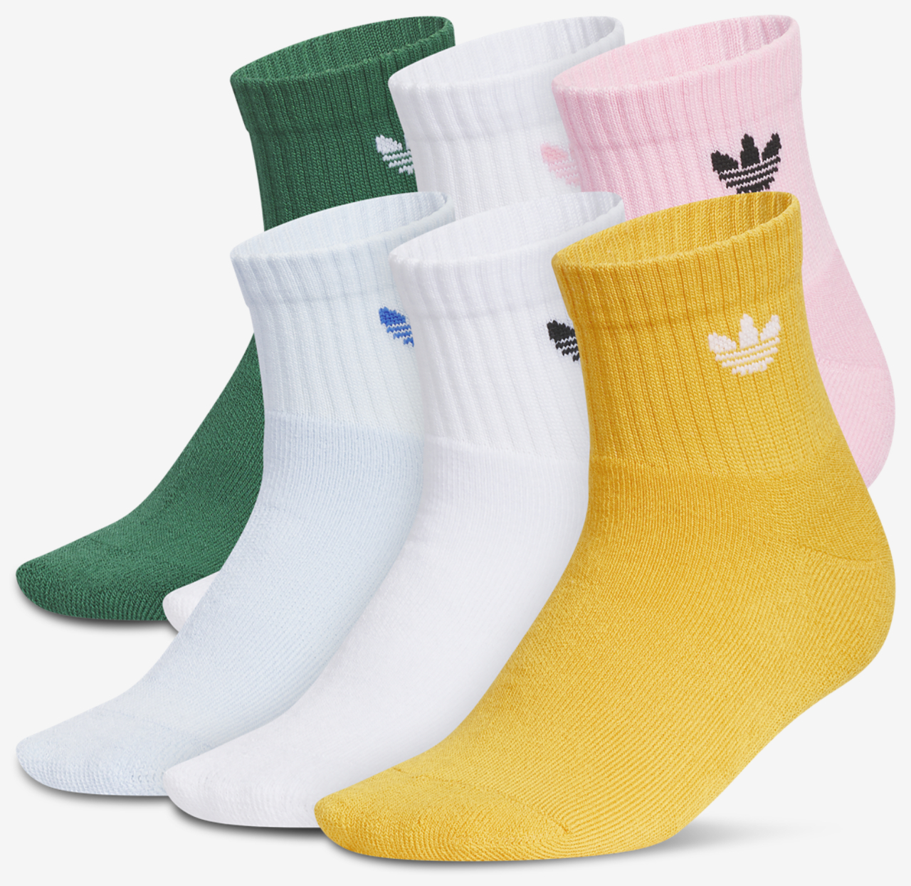 adidas Originals Trefoil 2.0 Quarter Socks 6-Pack Image 1 of 1. Tap to open photo gallery.