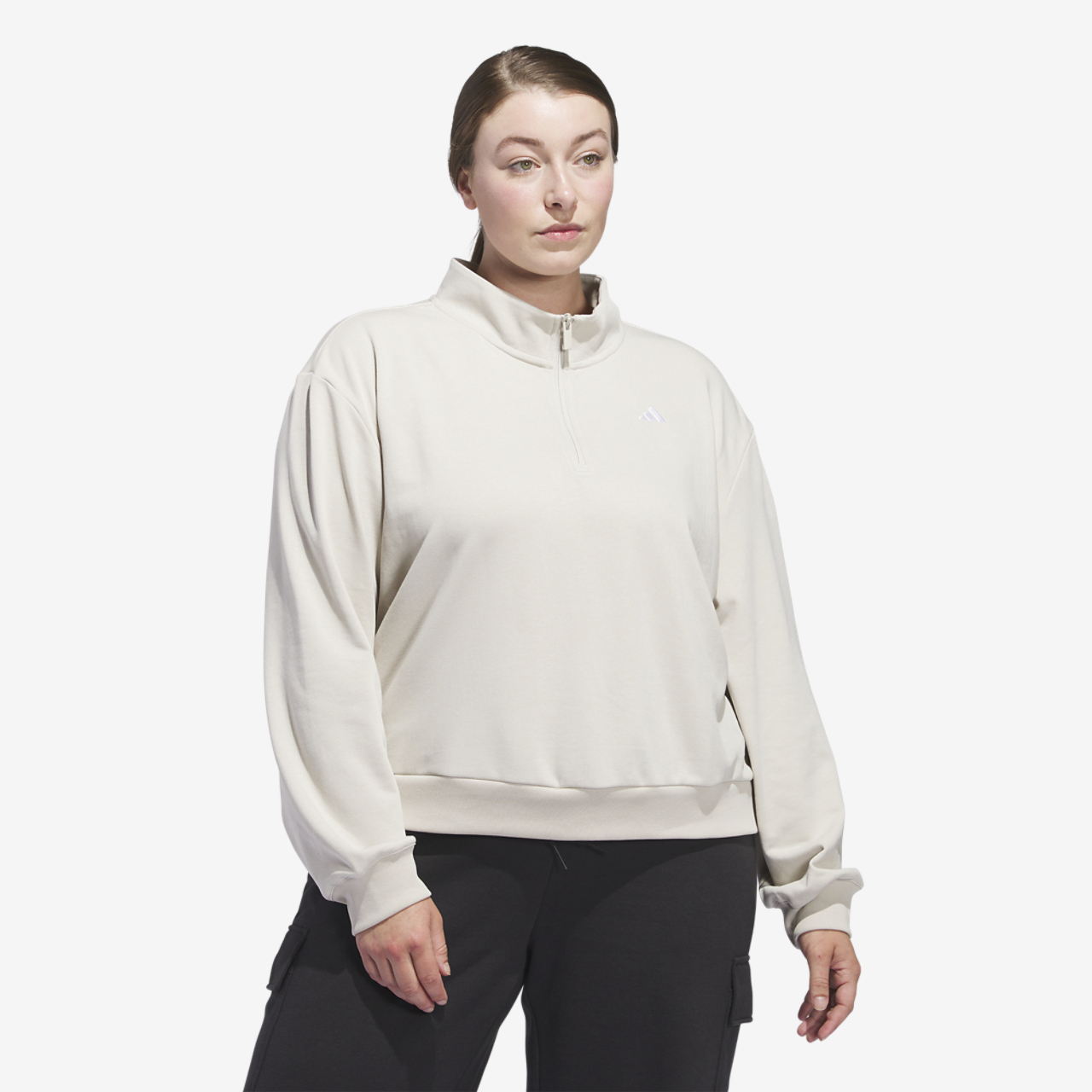 adidas Essentials Small Logo Qtr Zip Sweatshirt (PS) Image 1 of 6. Tap to open photo gallery.