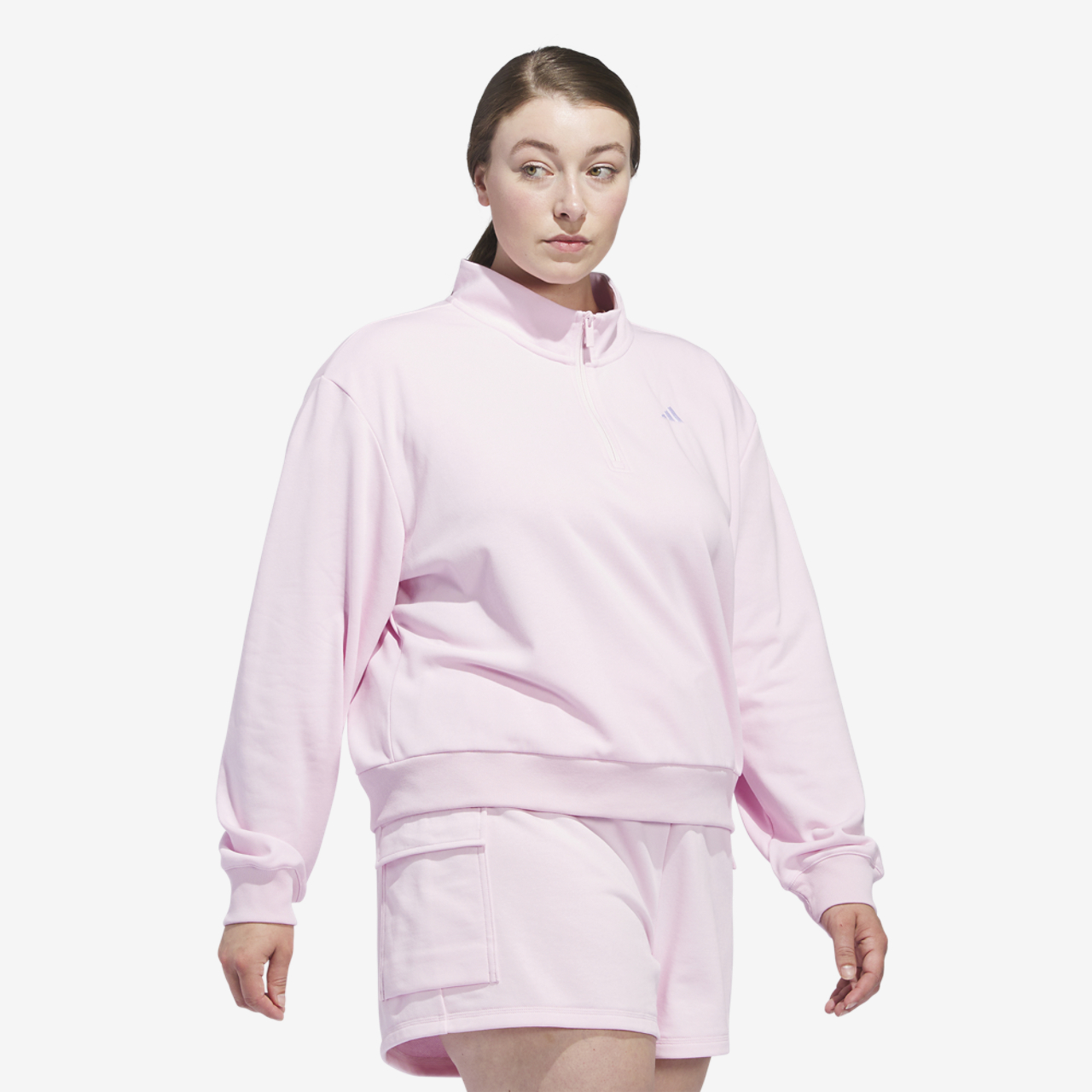 adidas Essentials Small Logo Qtr Zip Sweatshirt (PS) Image 5 of 6. Tap to open photo gallery.