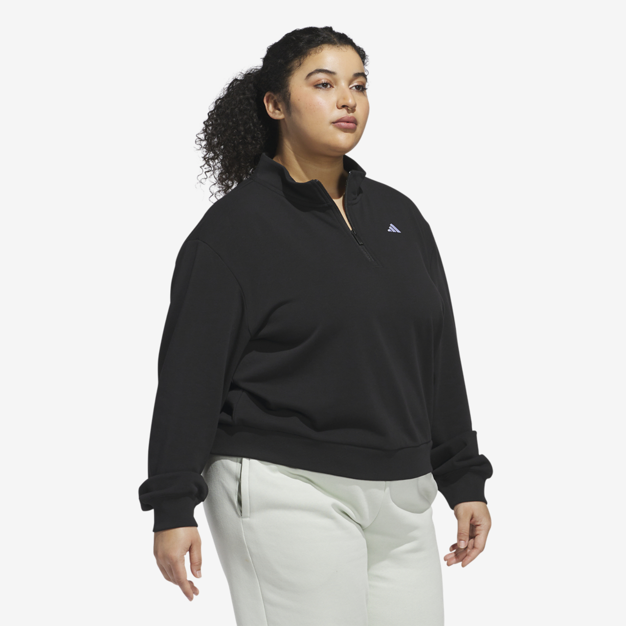 adidas Essentials Small Logo Qtr Zip Sweatshirt (PS) Image 5 of 6. Tap to open photo gallery.